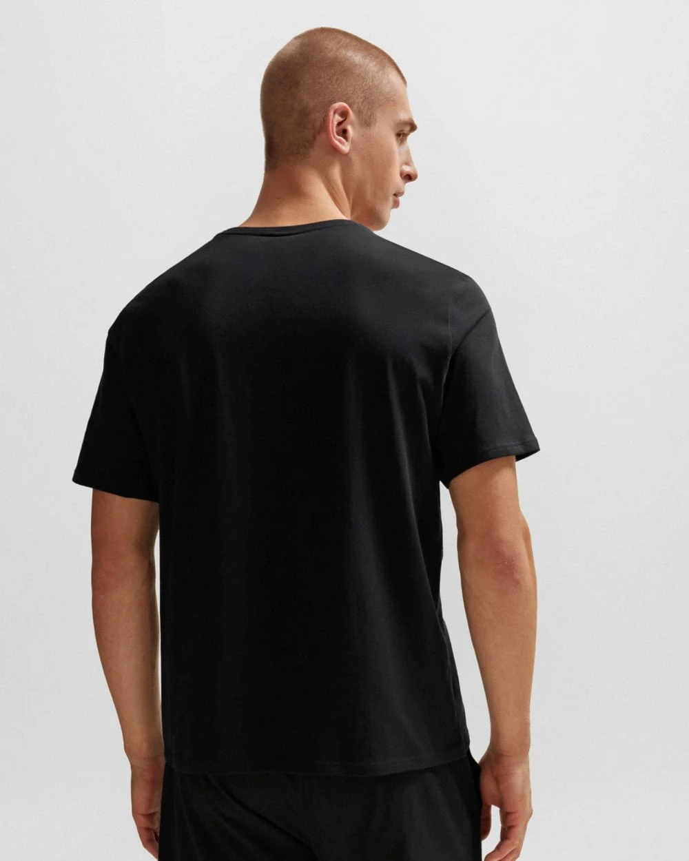 BOSS Orange Unique Mens Pyjama T-Shirt - Black - Image 4