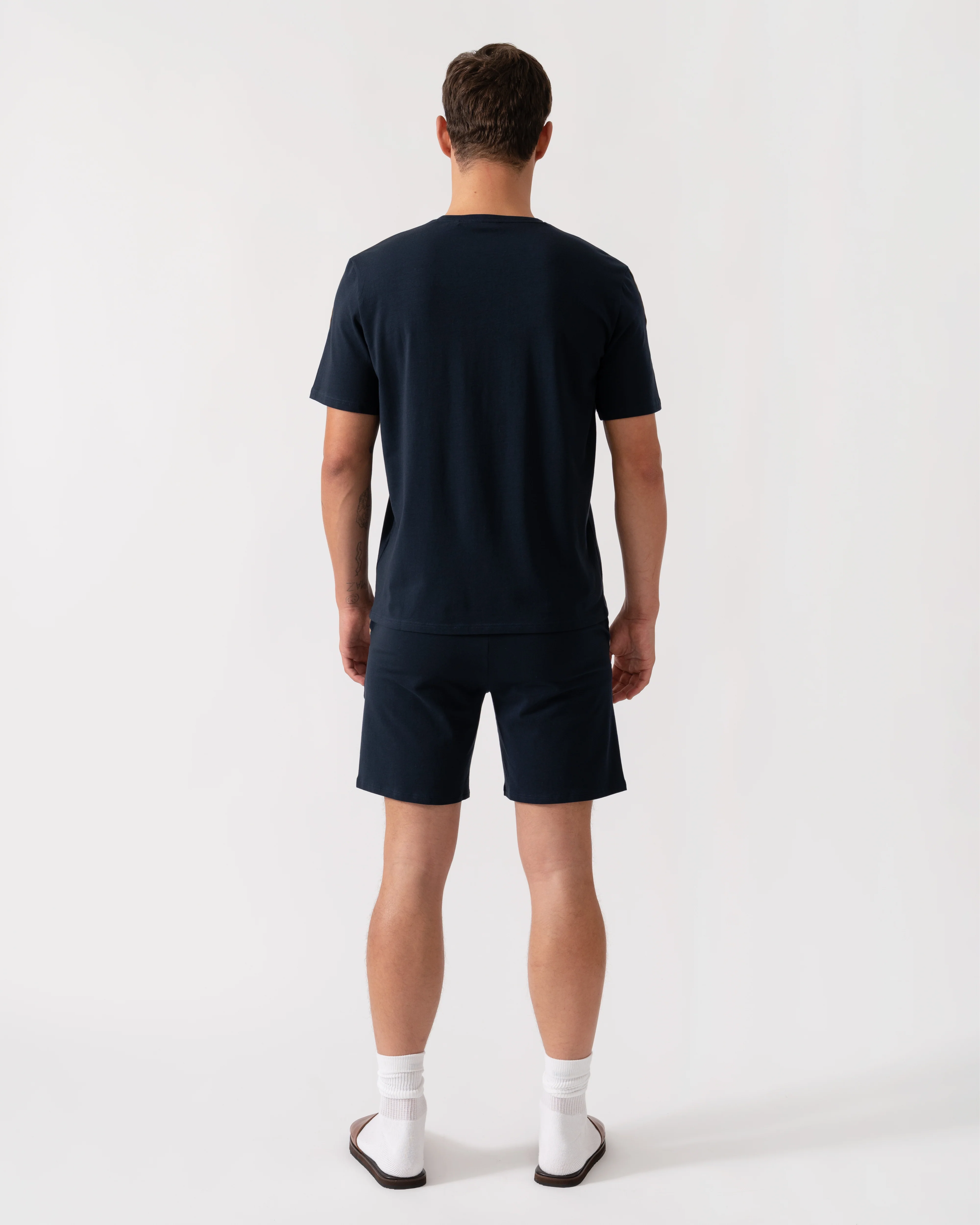 BOSS Orange Unique Mens Pyjama T-Shirt - Dark Blue 403 - Image 3
