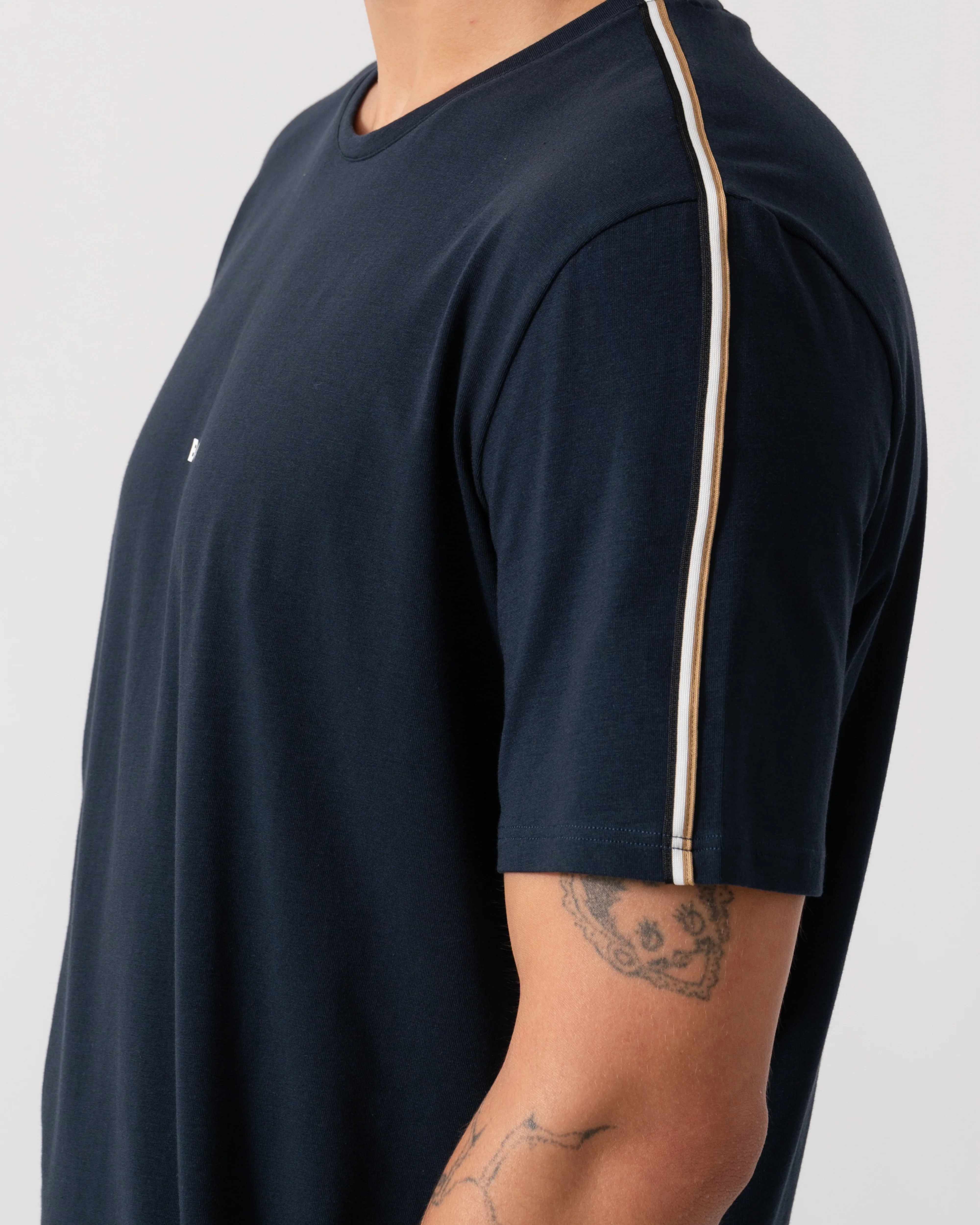 BOSS Orange Unique Mens Pyjama T-Shirt - Dark Blue 403 - Image 5
