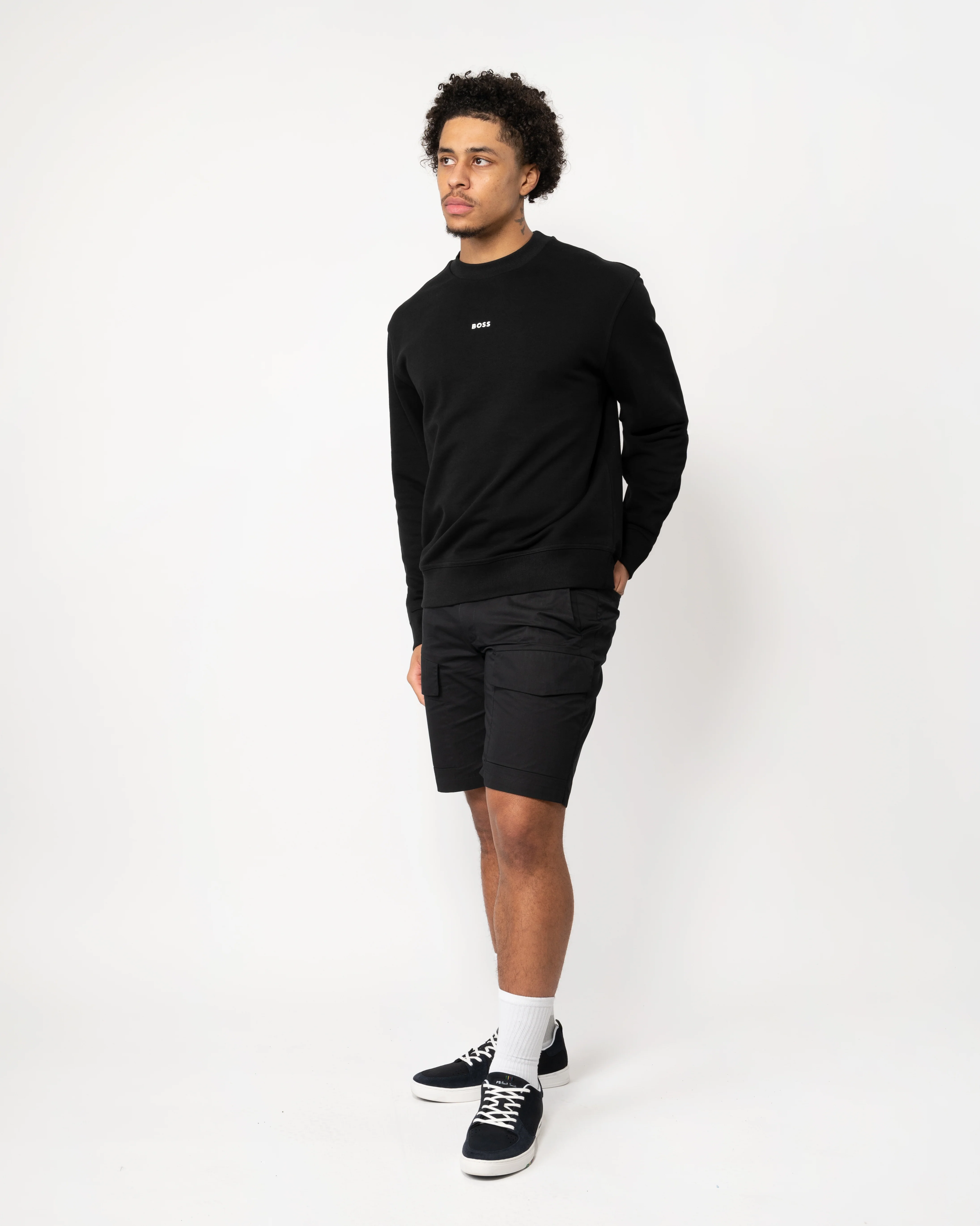 BOSS Orange WeSmallcrew Mens Sweatshirt - Black 001 - Image 2