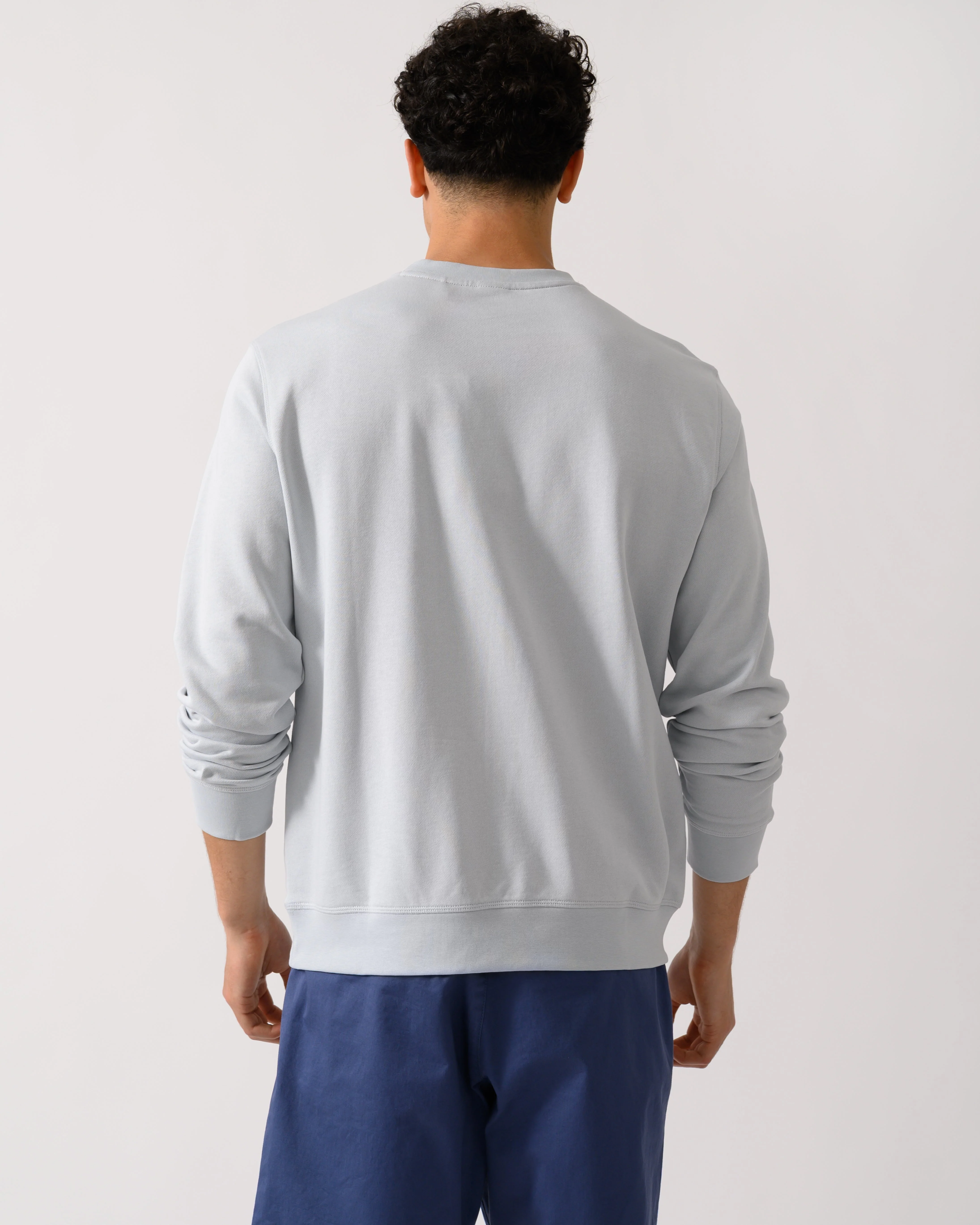 BOSS Orange Westart Mens Crew Neck Sweatshirt With Logo Patch - Light/Pastel Grey 053 - Image 4