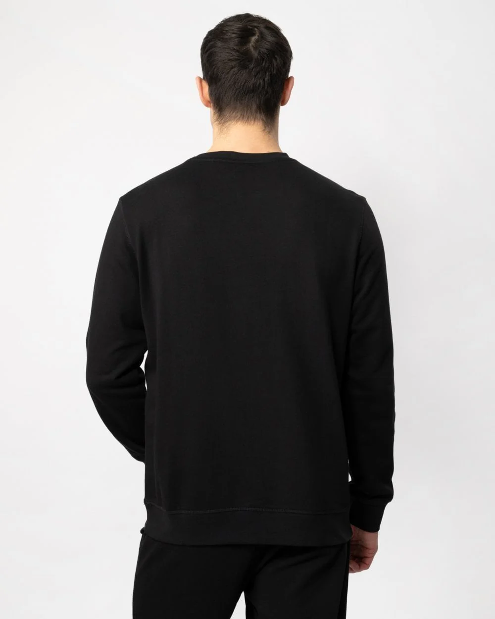 BOSS Orange Westart Mens Crew Neck Sweatshirt With Logo Patch NOS - Black 001 - Image 4