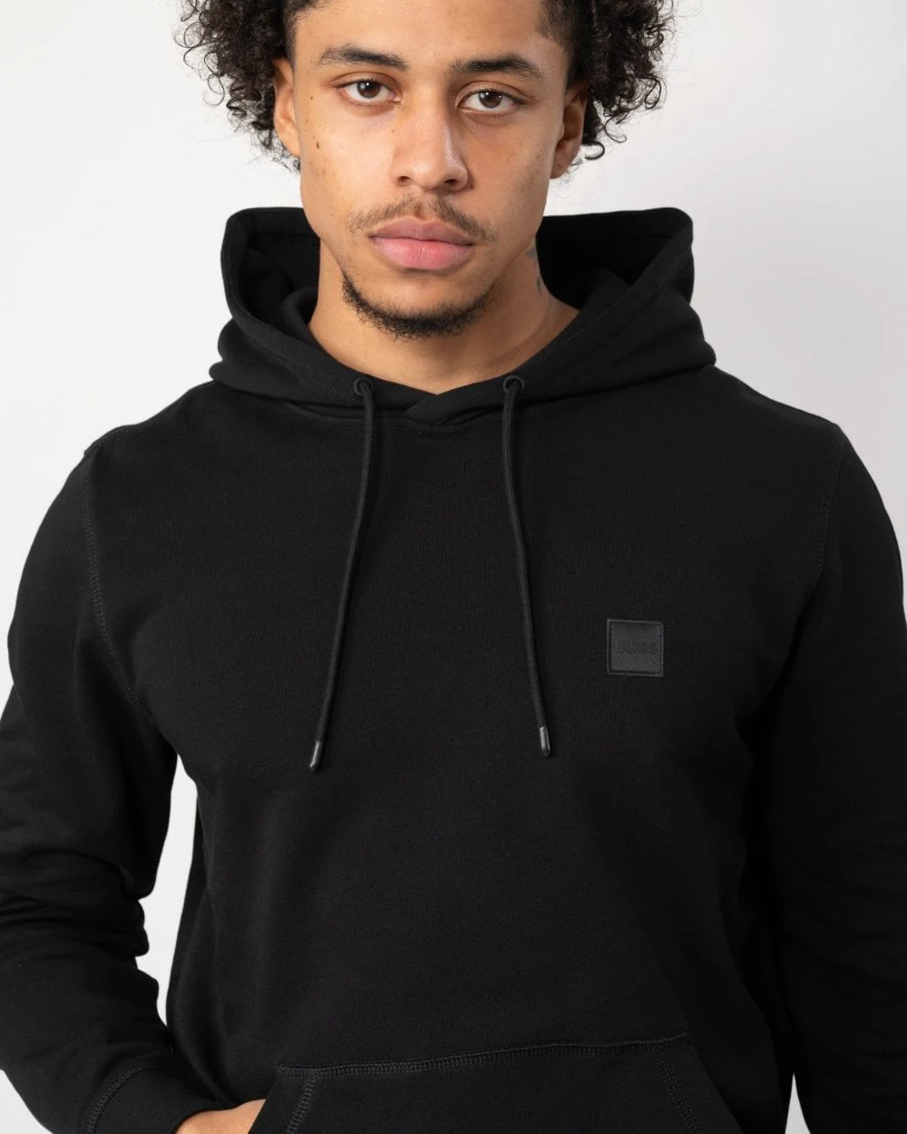 BOSS Orange Wetalk Mens Pullover Hoodie With Logo Patch NOS - Black 001 - Image 2