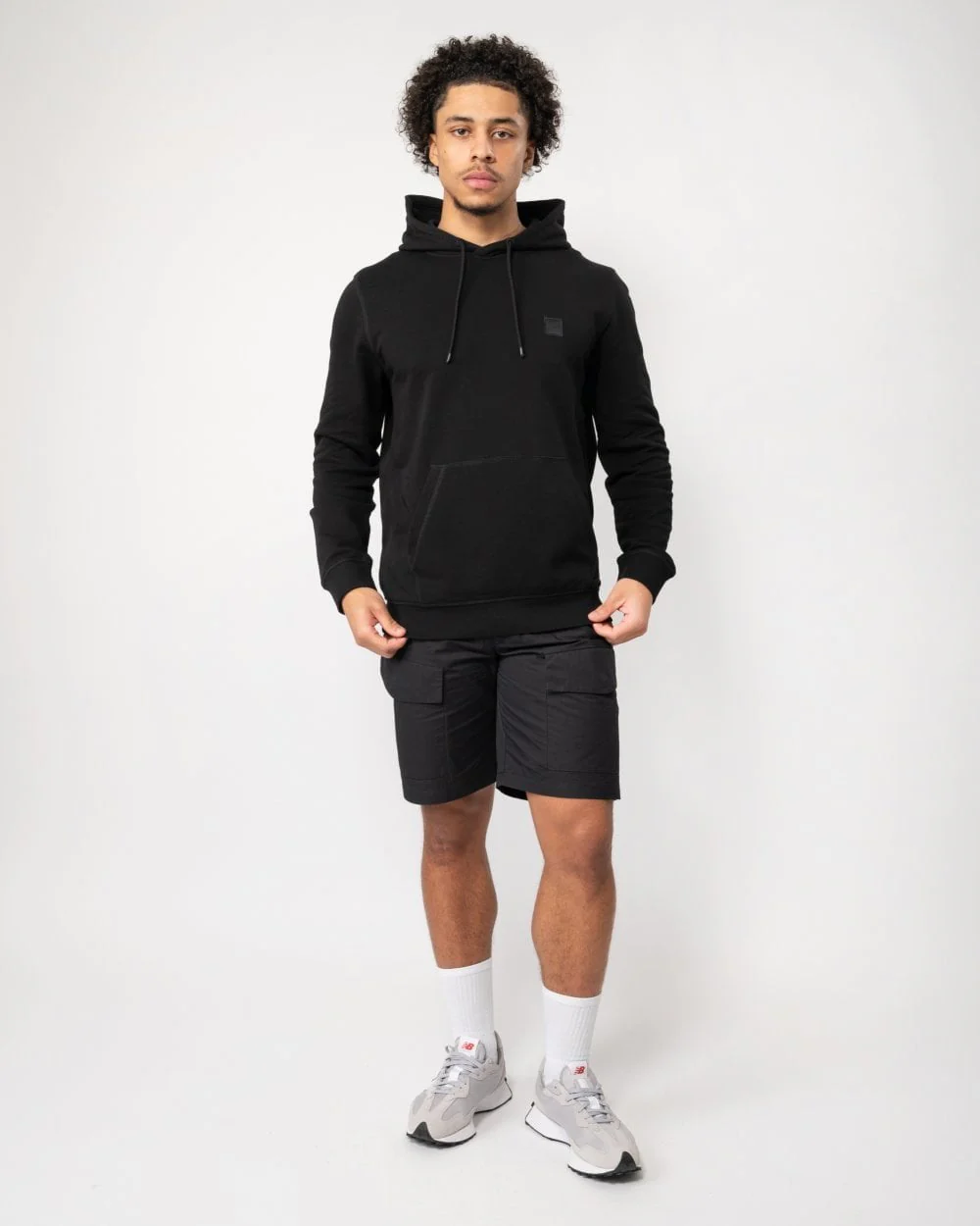 BOSS Orange Wetalk Mens Pullover Hoodie With Logo Patch NOS - Black 001 - Image 3