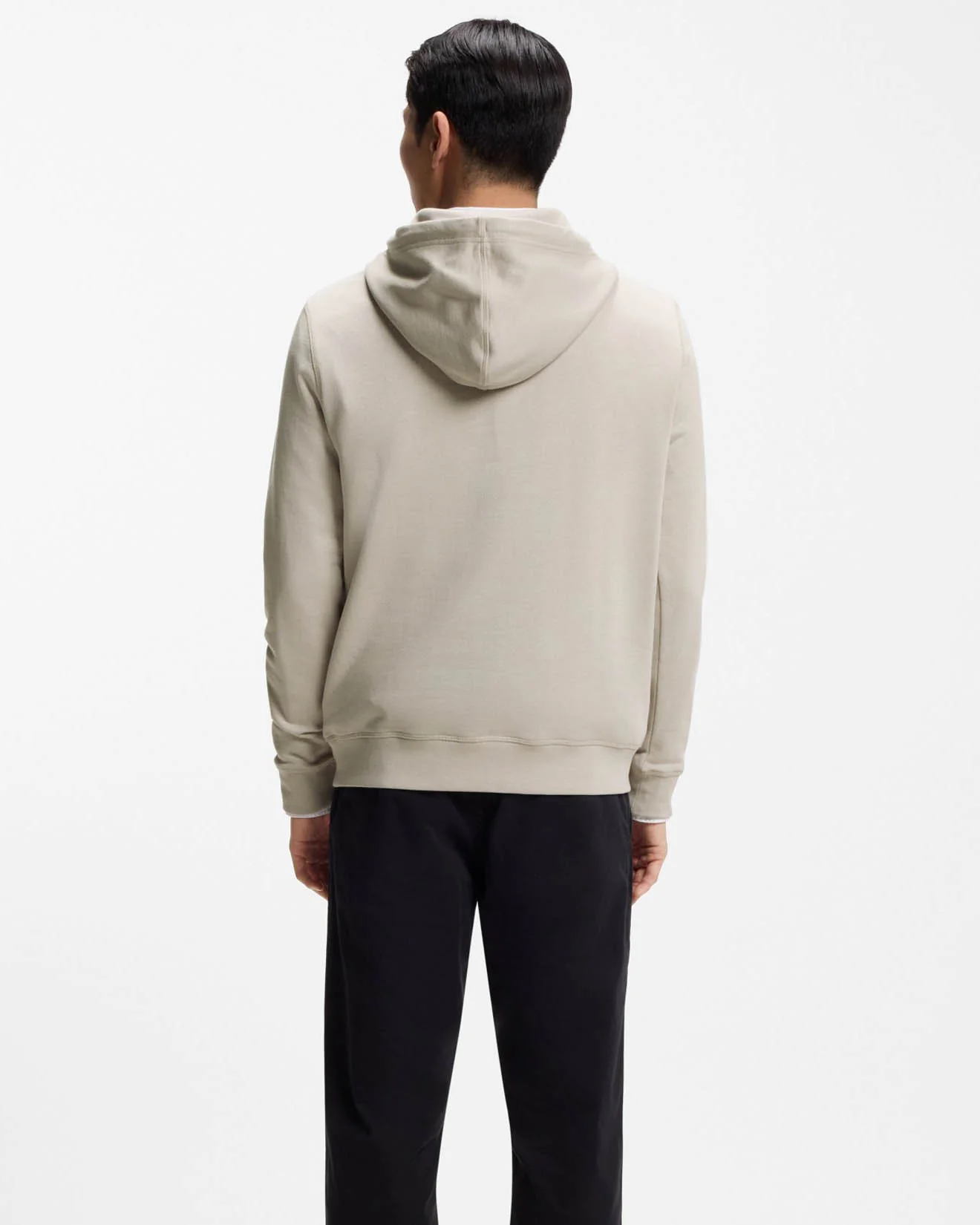 BOSS Orange Wetalk Mens Pullover Hoodie With Logo Patch - Open Grey 070 - Image 4