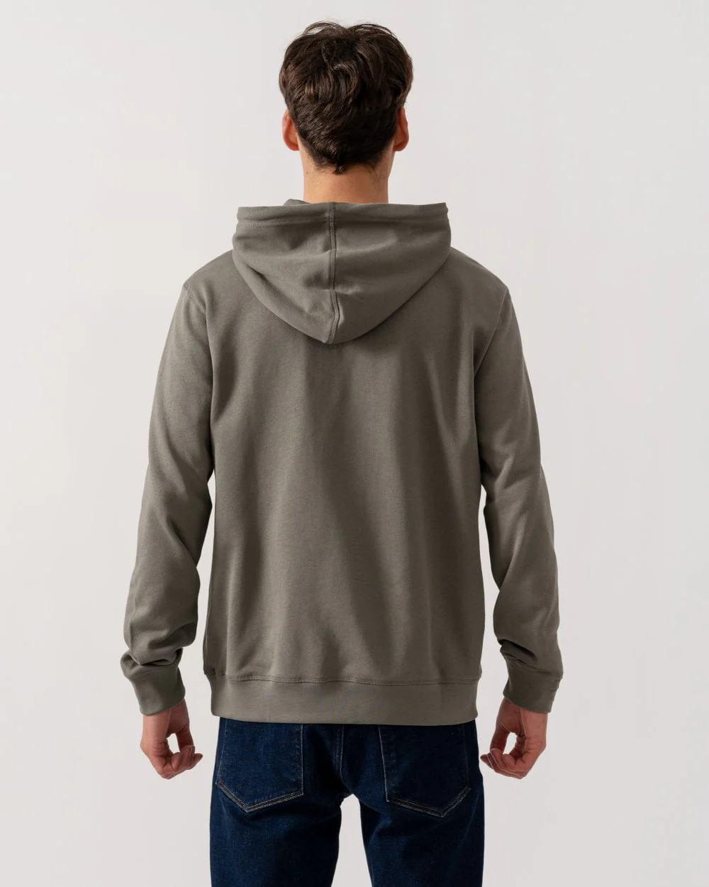 BOSS Orange Wetalk Mens Pullover Hoodie With Logo Patch - Open Grey 076 - Image 4