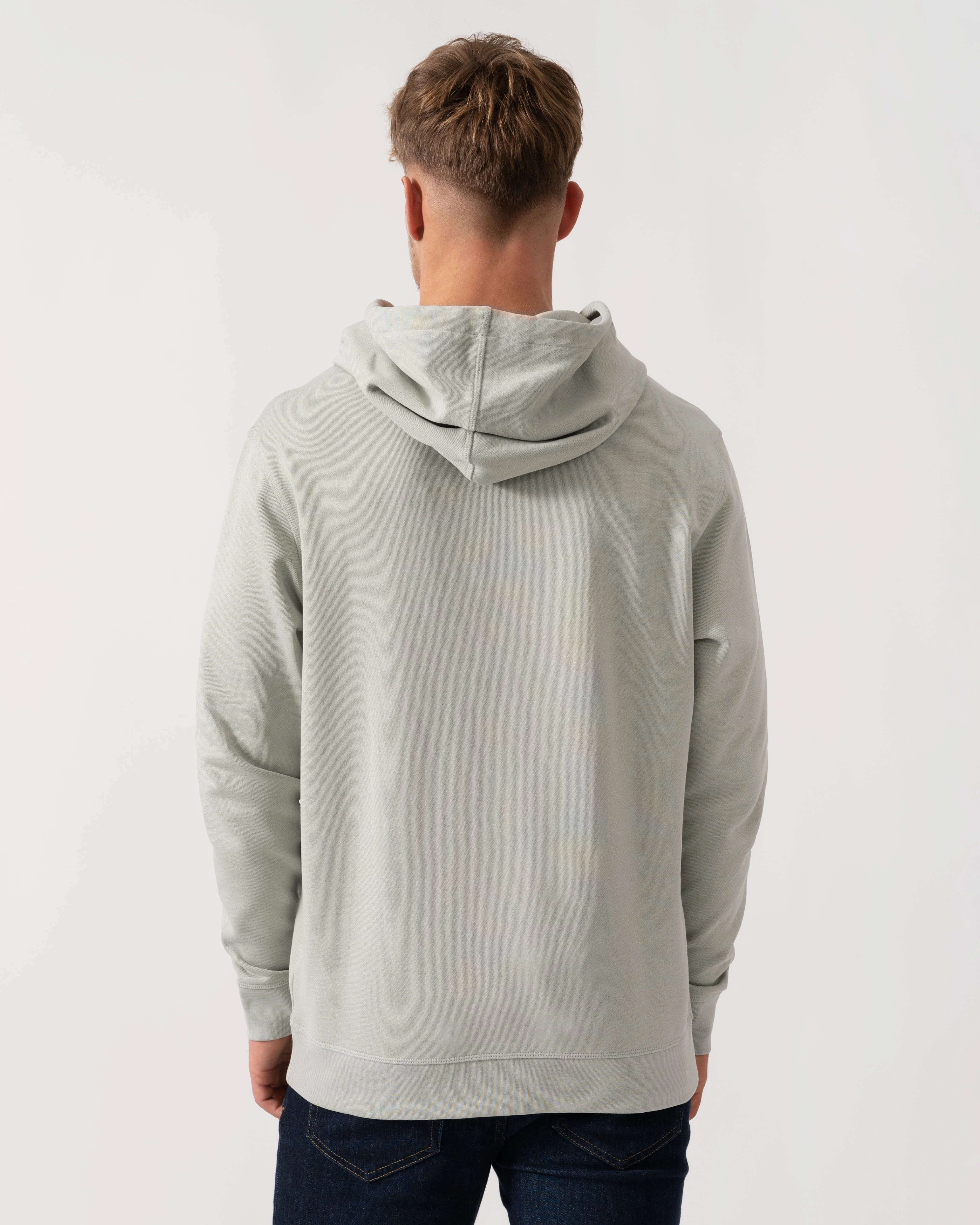 BOSS Orange Wetalk Mens Pullover Hoodie With Logo Patch - Silver 043 - Image 4