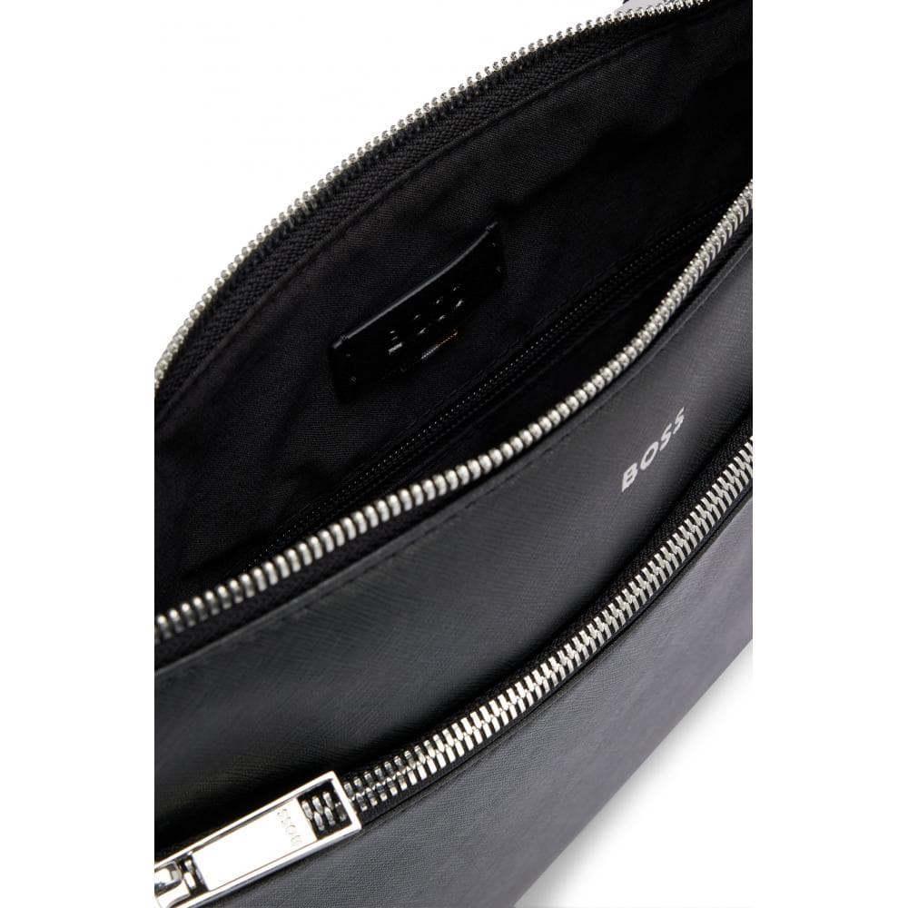BOSS Orange Zair-S Mens Structured Leather Envelope Bag With Logo Detail - Image 3