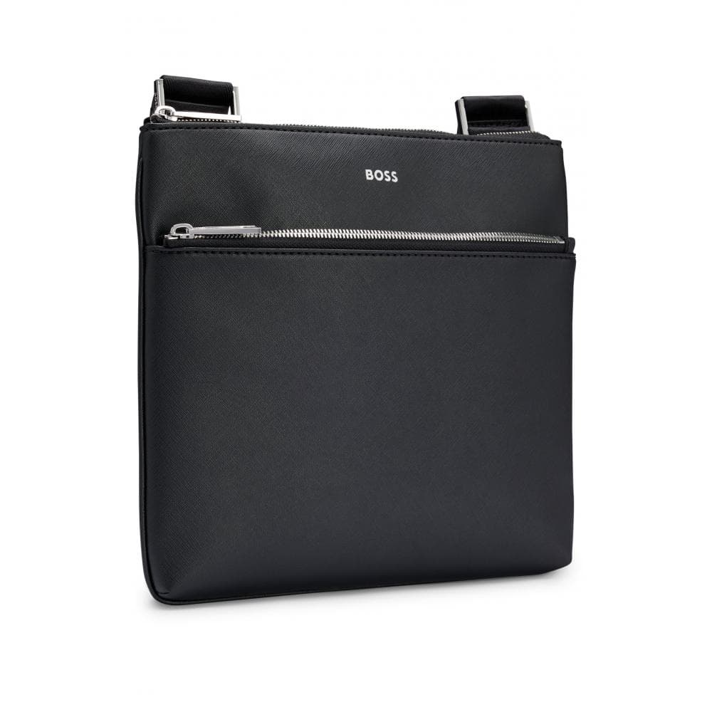 BOSS Orange Zair-S Mens Structured Leather Envelope Bag With Logo Detail - Image 4