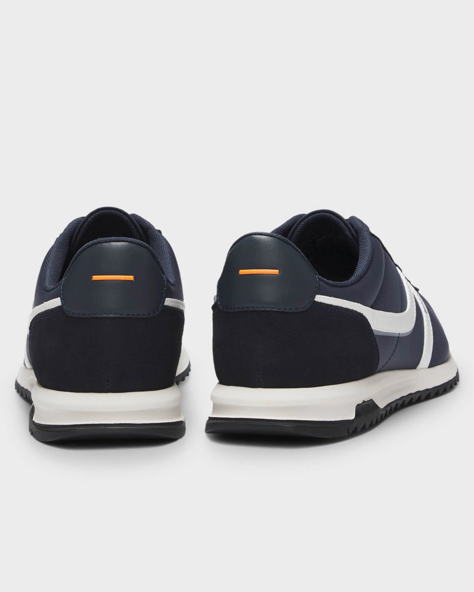 BOSS Orange Zayn Mens Logo Trainers with Faux Suede Trims - Dark Blue 401 - Image 3