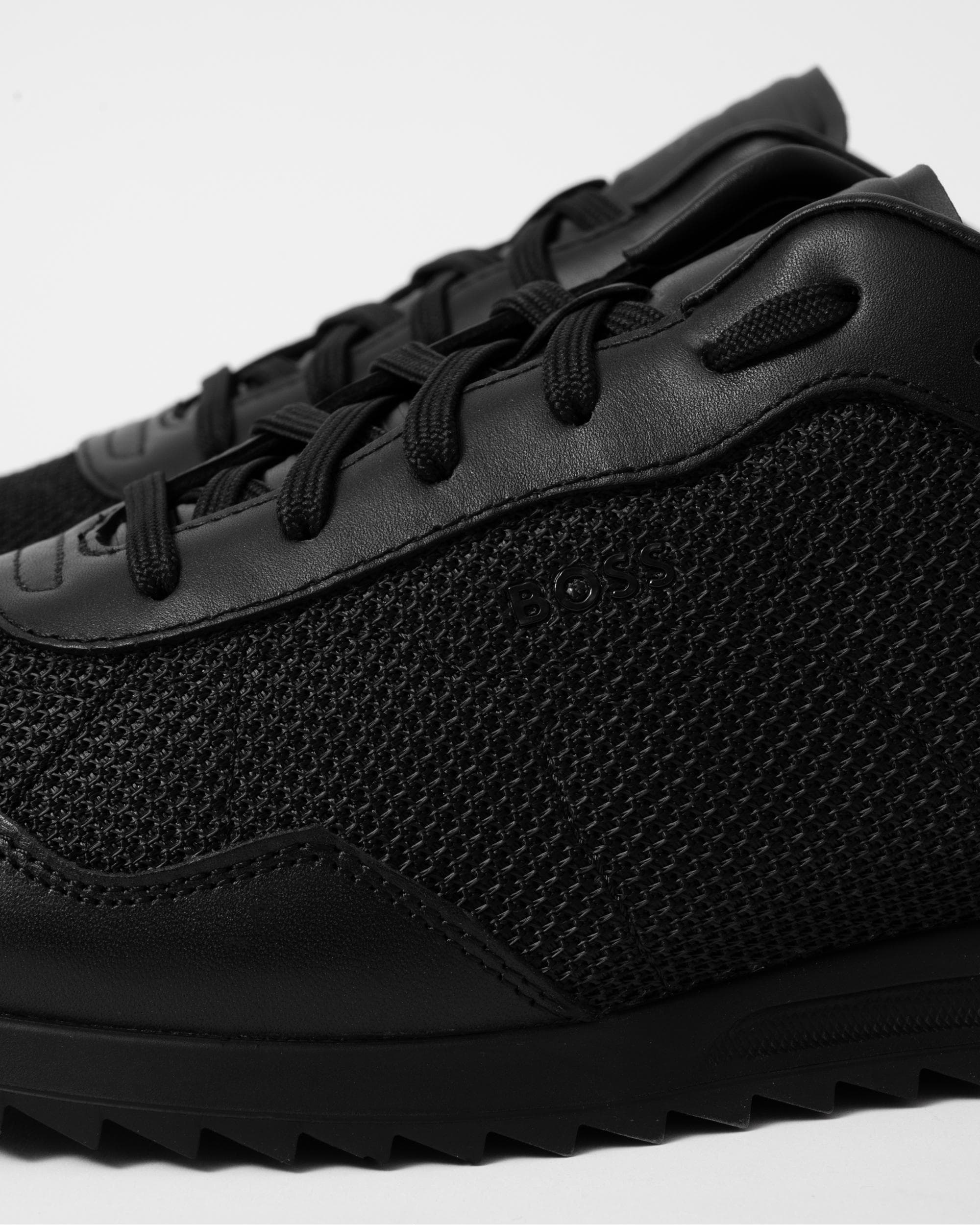 BOSS Orange Zayn Mens Textured Nylon Trainers with Leather Trims - Image 5