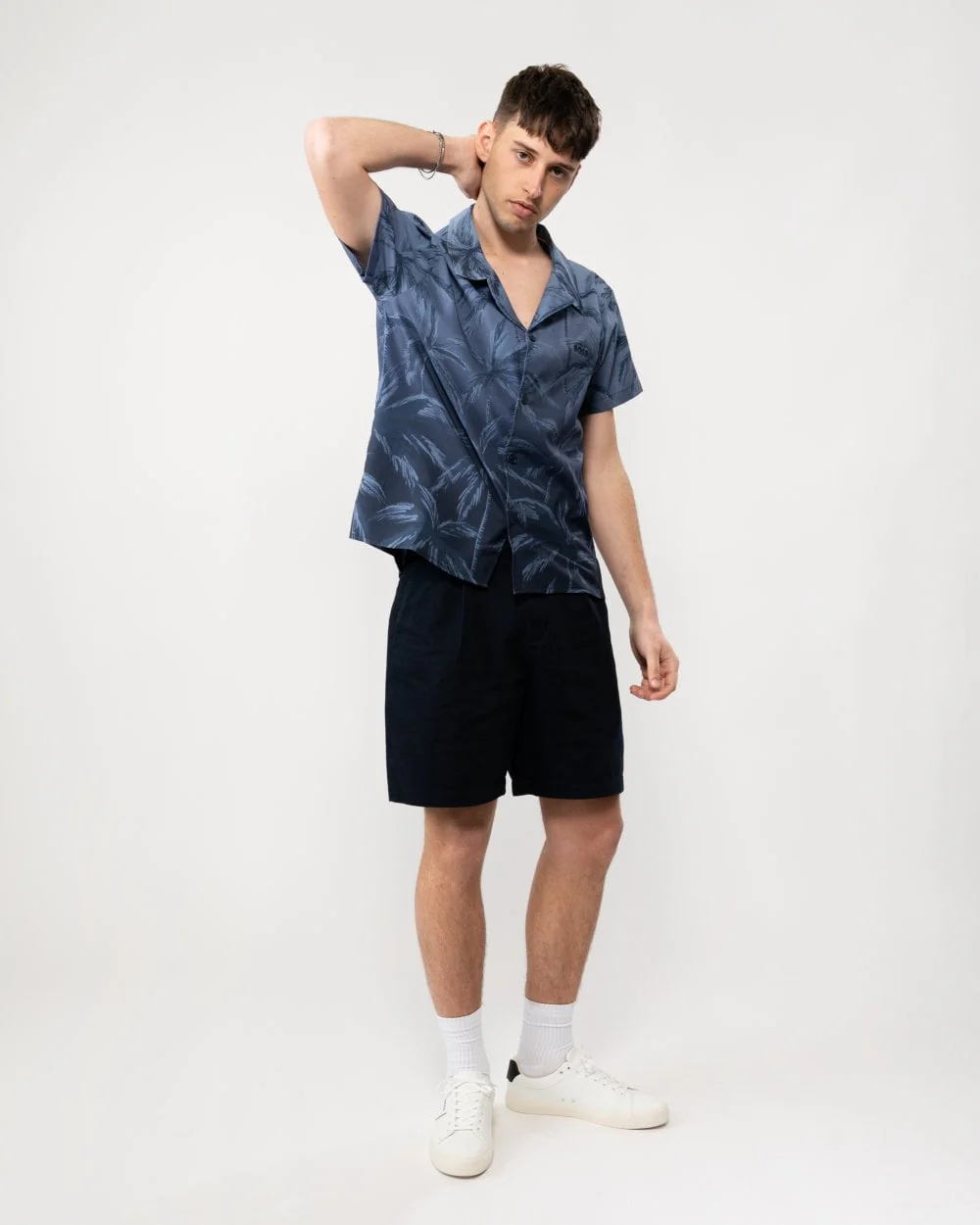 BOSS Orange Zen Mens Palm Tree Print Beach Shirt - Image 3