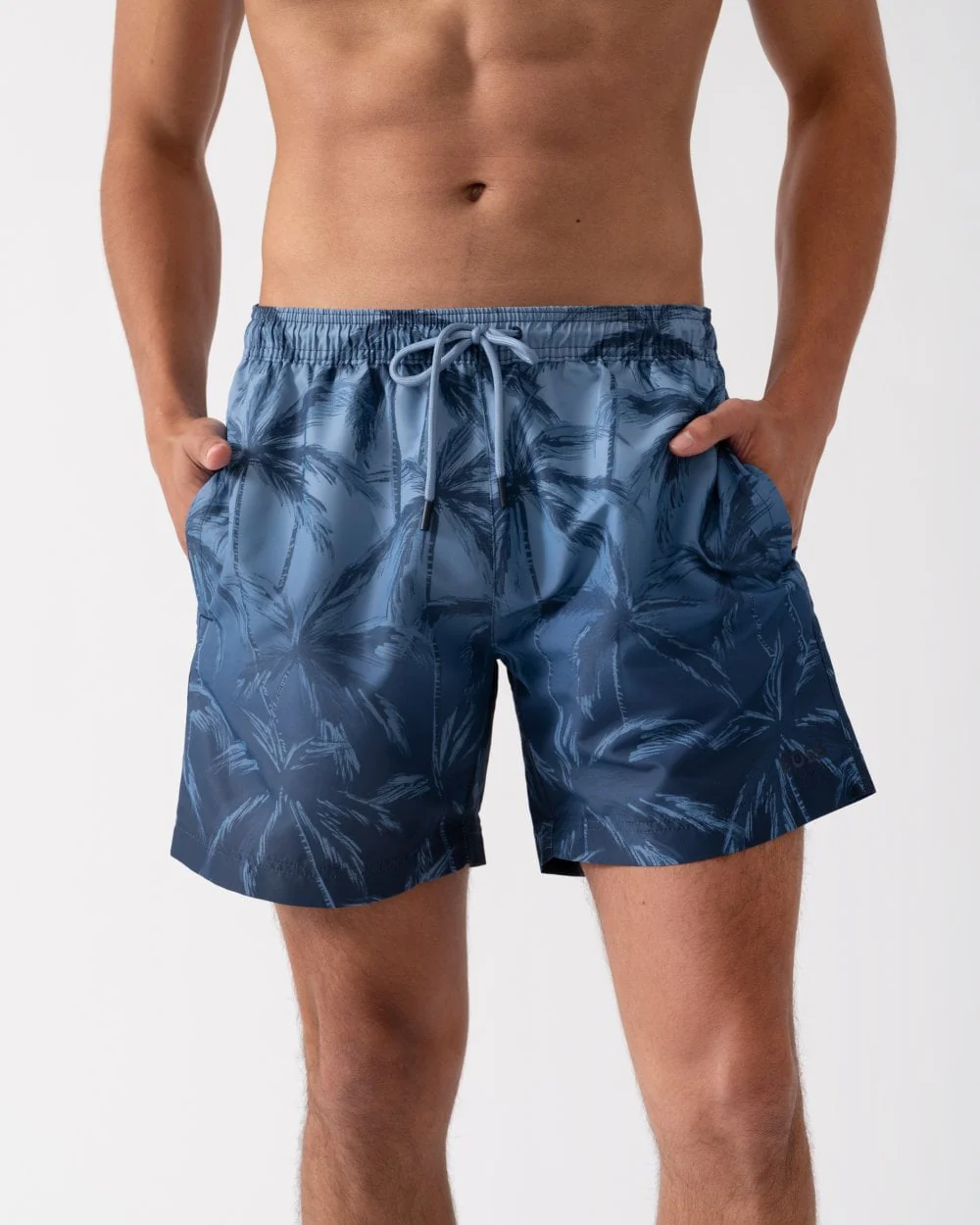 BOSS Orange Zen Mens Palm Tree Print Swim Shorts - Image 3