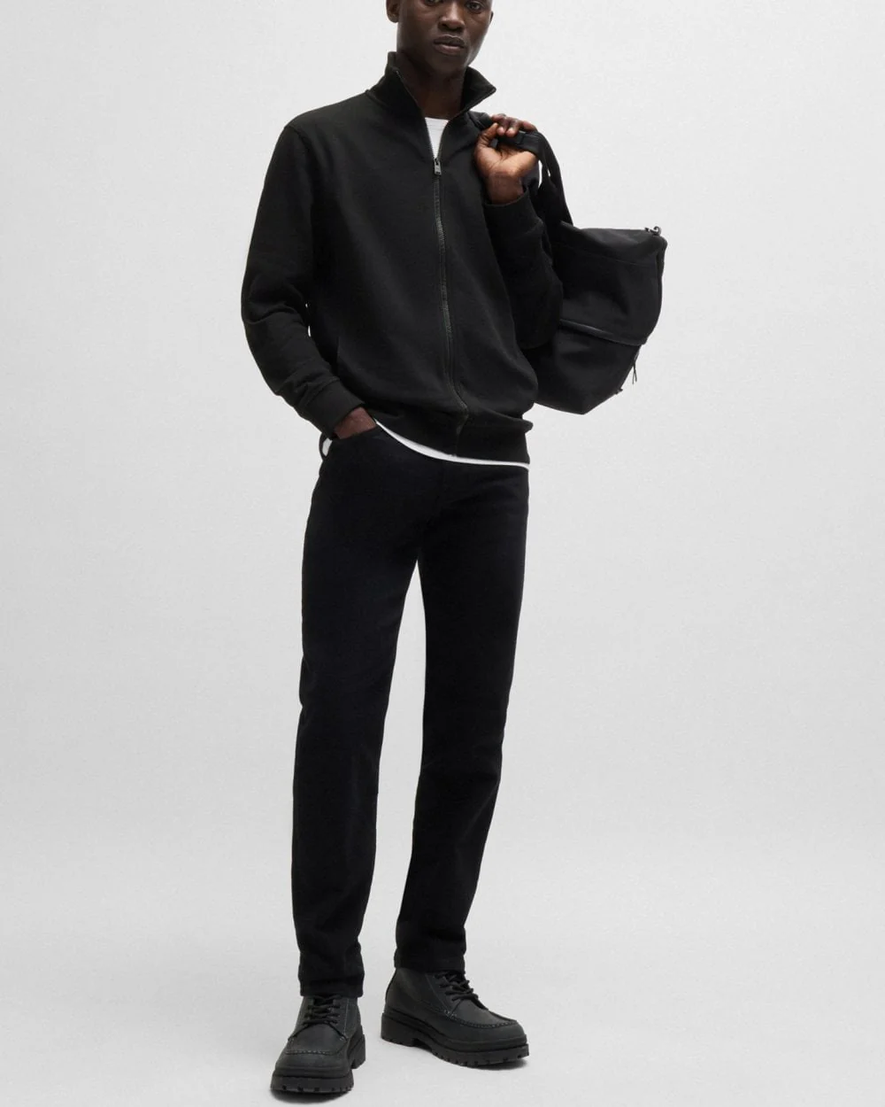 BOSS Orange Zestart Mens Full Zip Sweatshirt - Black 001 - Image 2