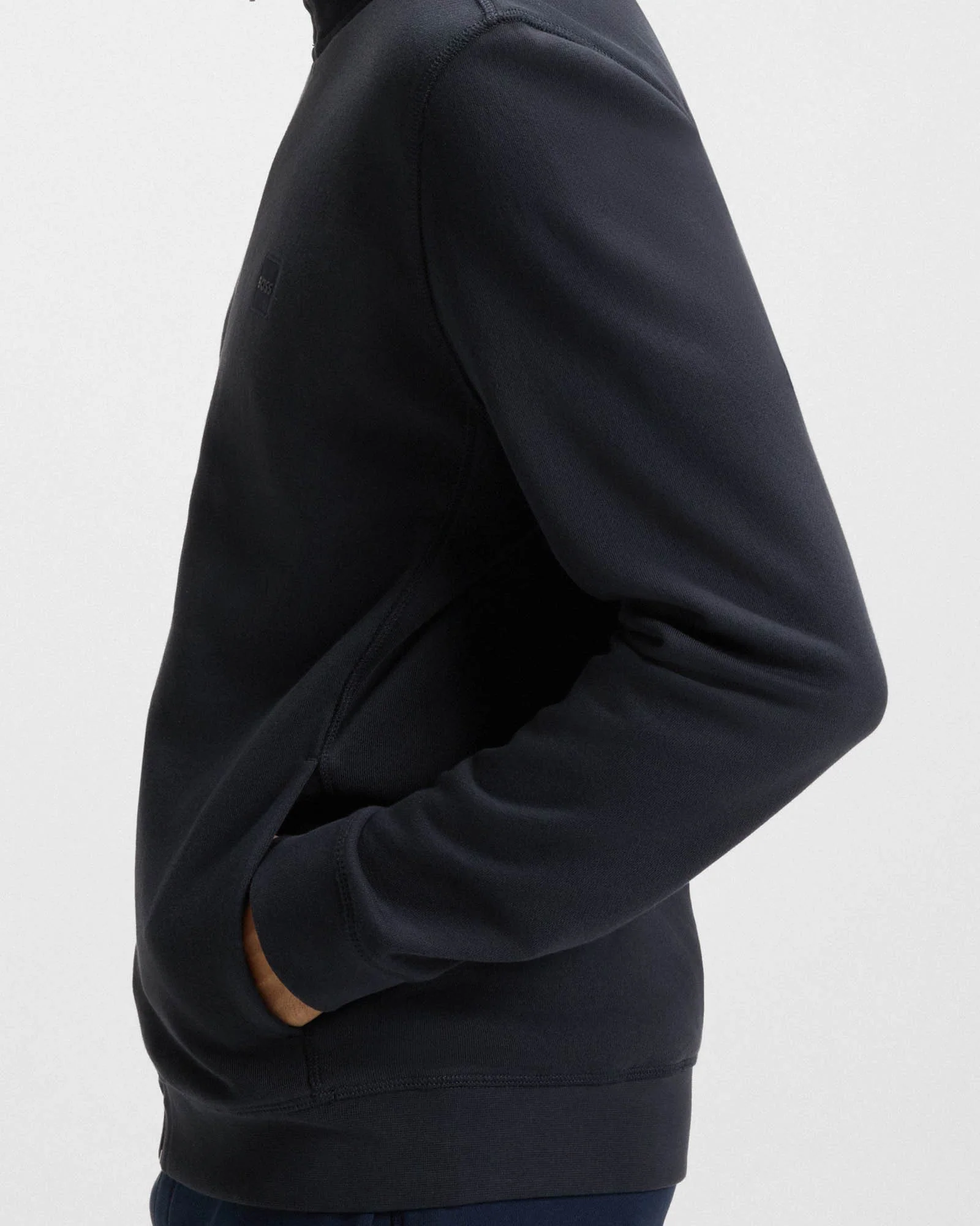 BOSS Orange Zestart Mens Full Zip Sweatshirt - Dark Blue 404 - Image 4