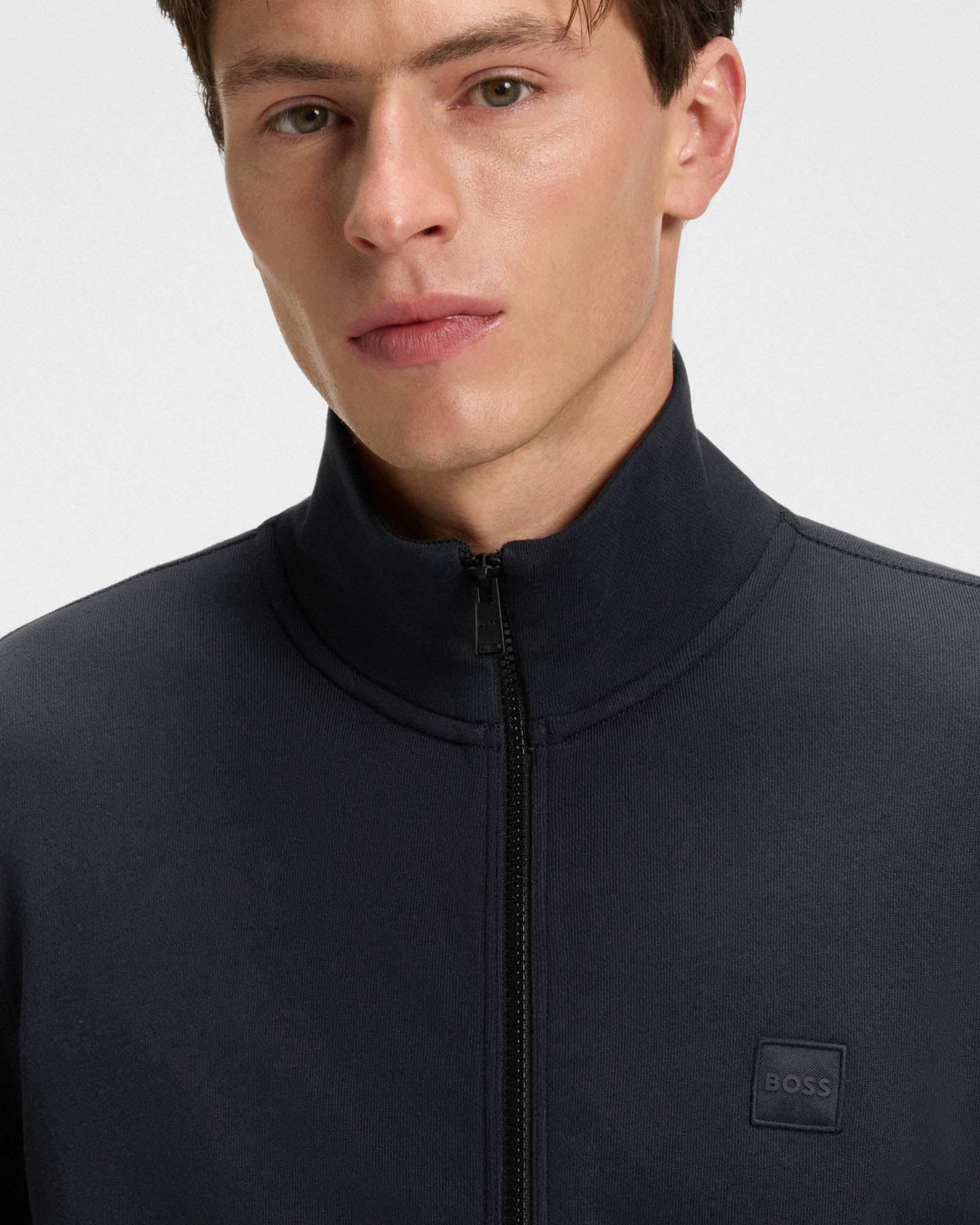 BOSS Orange Zestart Mens Full Zip Sweatshirt - Dark Blue 404 - Image 5