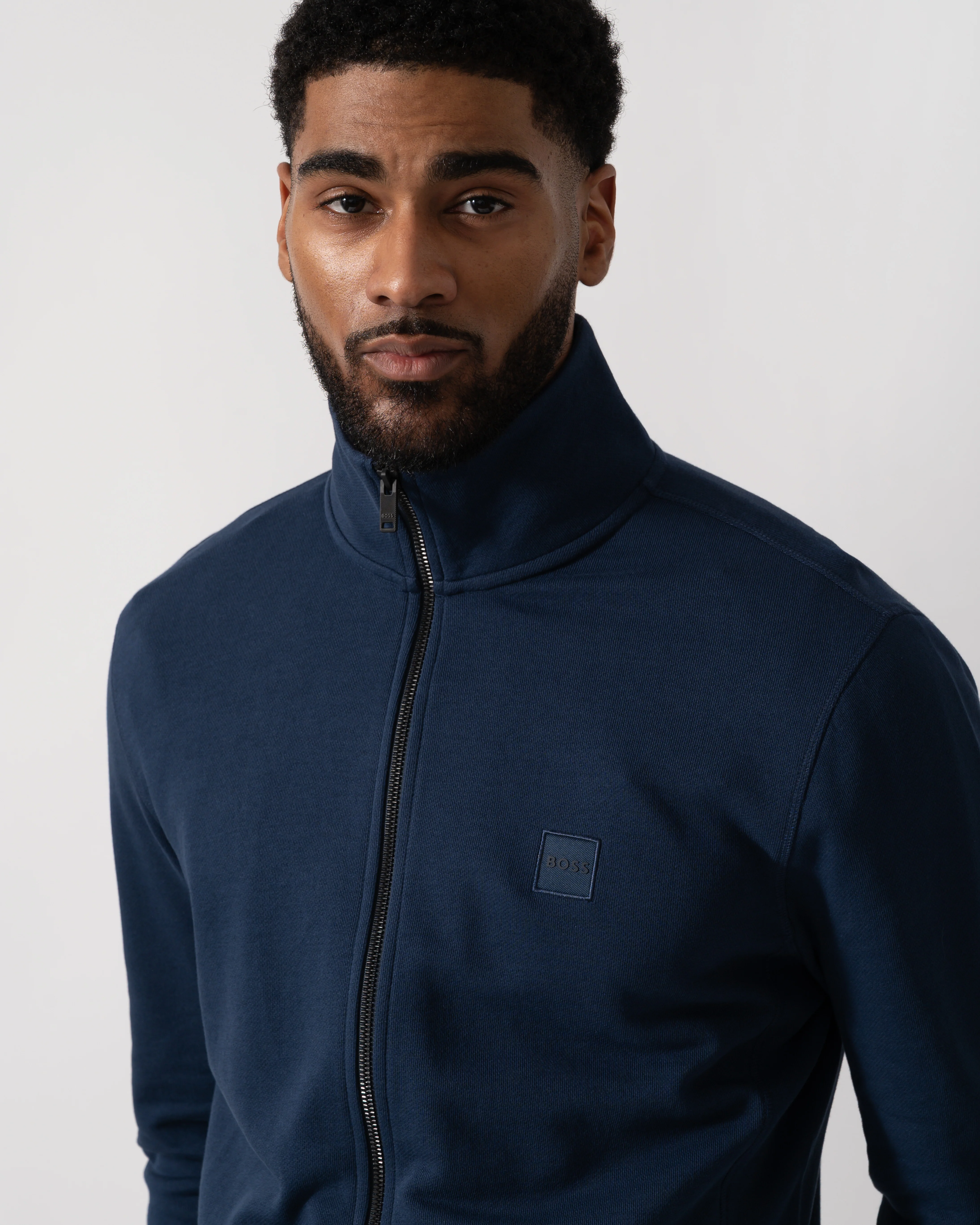BOSS Orange Zestart Mens Full Zip Sweatshirt - Open Blue 464 - Image 3