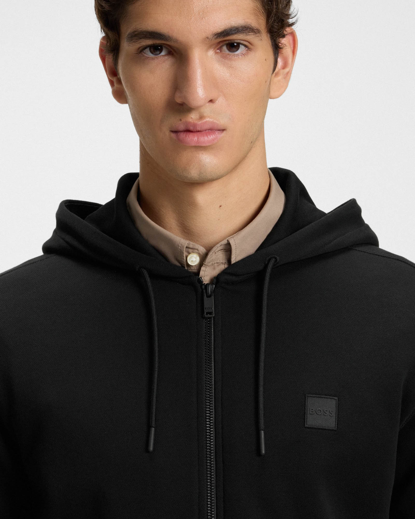 BOSS Orange Zetalky Mens Full Zip Hoodie - Black 001 - Image 4