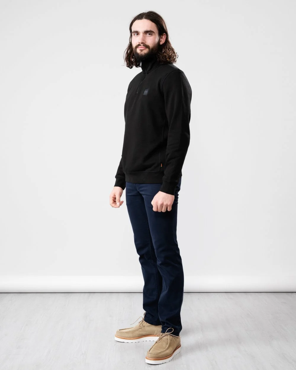 BOSS Orange Zetrust Mens 1/4 Zip Sweatshirt - Black 001 - Image 5