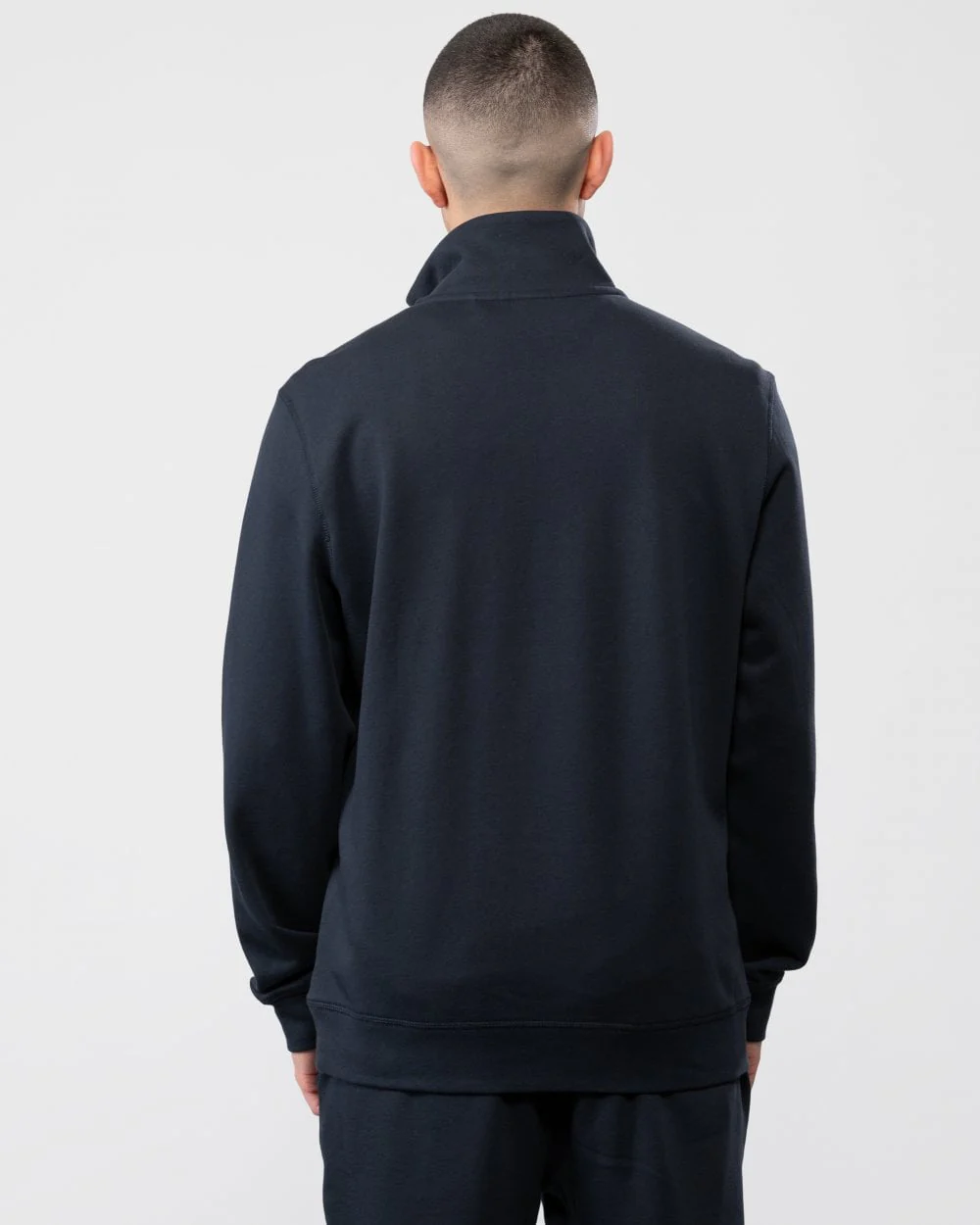 BOSS Orange Zetrust Mens 1/4 Zip Sweatshirt - Dark Blue 404 - Image 6