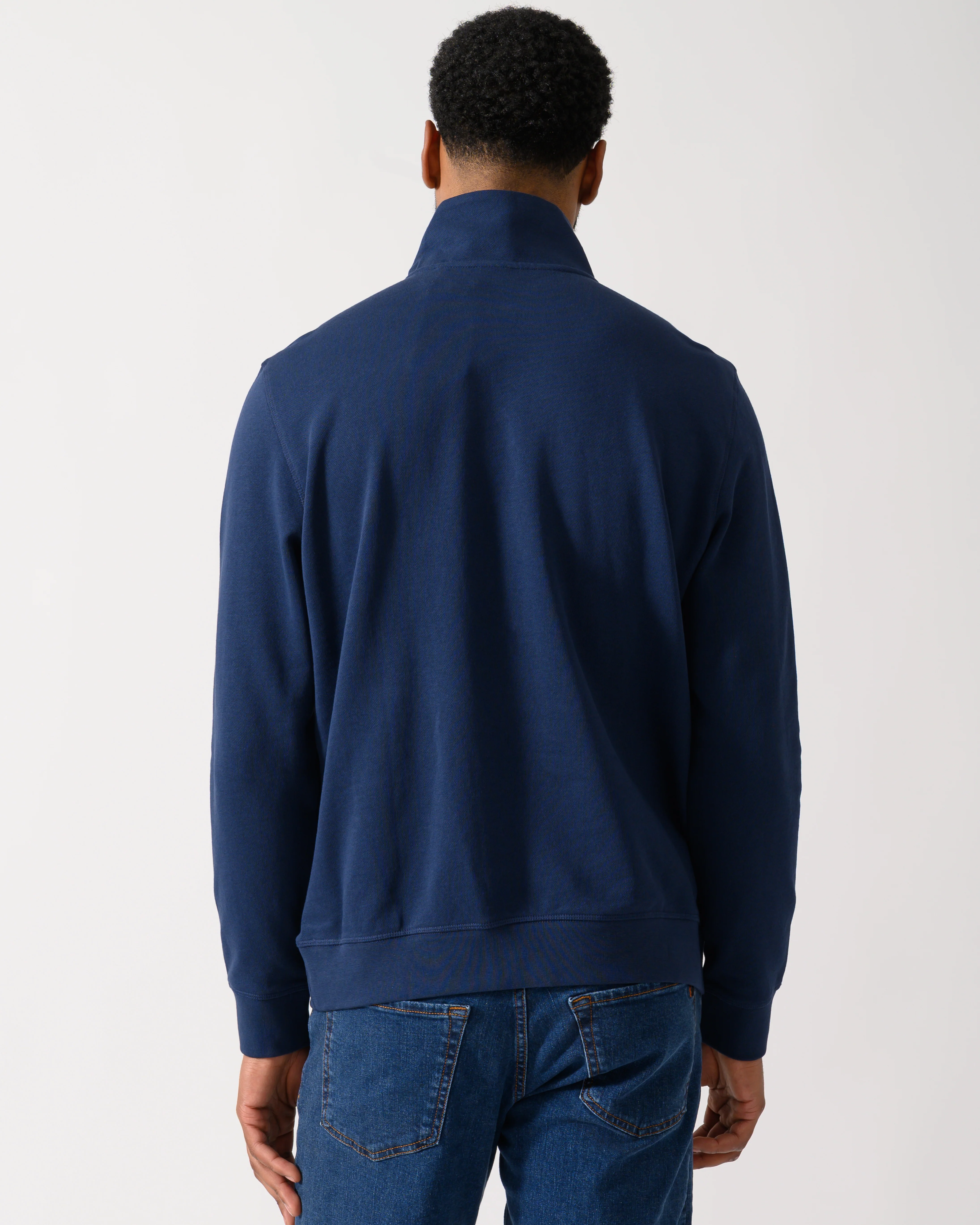 BOSS Orange Zetrust Mens 1/4 Zip Sweatshirt - Open Blue 464 - Image 4