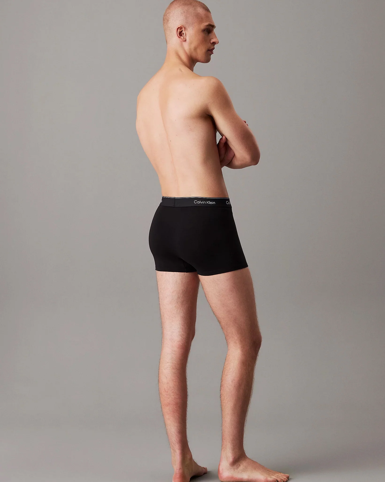 Calvin Klein 3 Pack Icon Cotton Stretch Mens Relaxed Fit Trunks - Black/Black/Black - Image 3