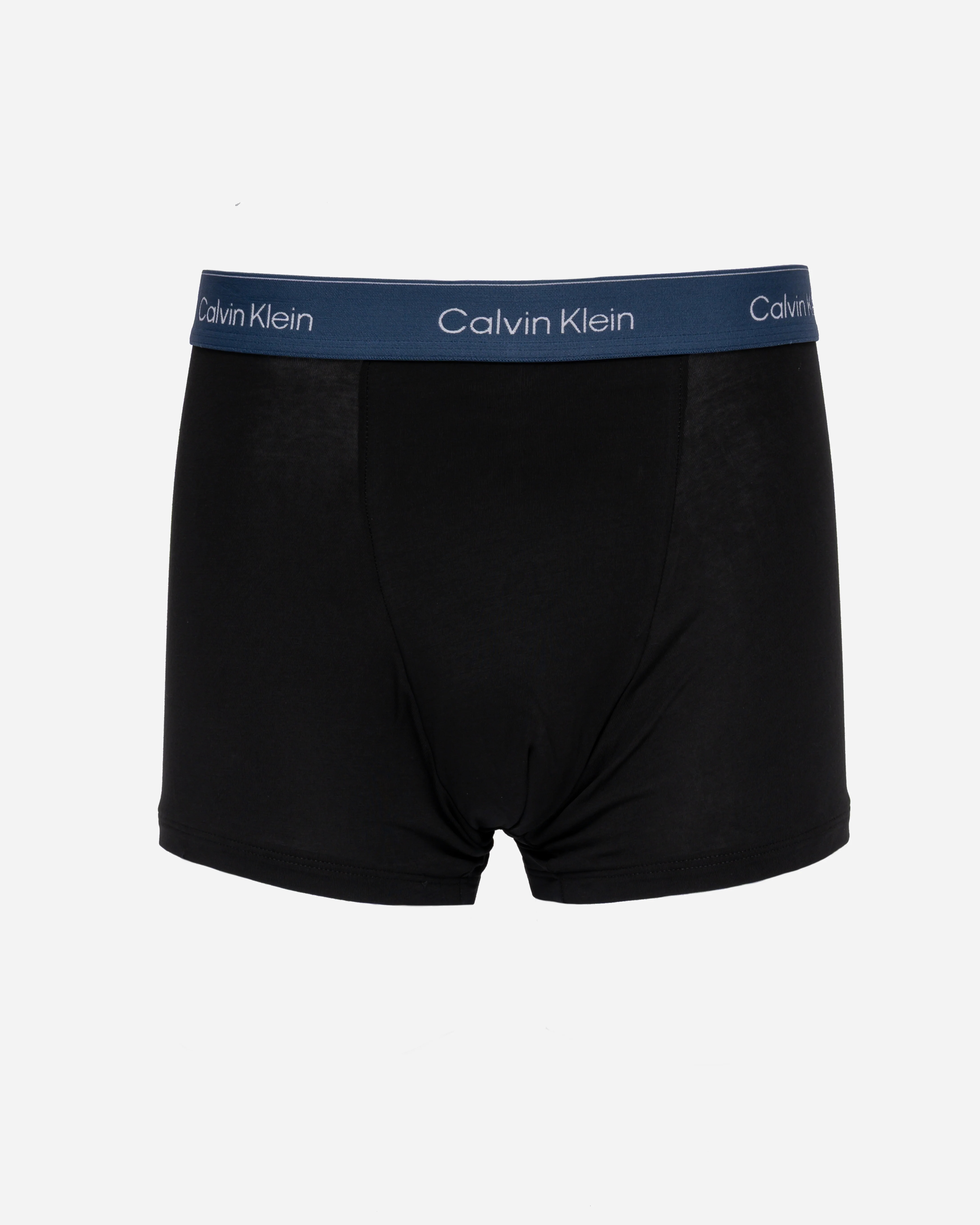 Calvin Klein 3 Pack Icon Cotton Stretch Mens Relaxed Fit Trunks - Black Bodies W/ Tahiti Turquoise/Da - Image 3