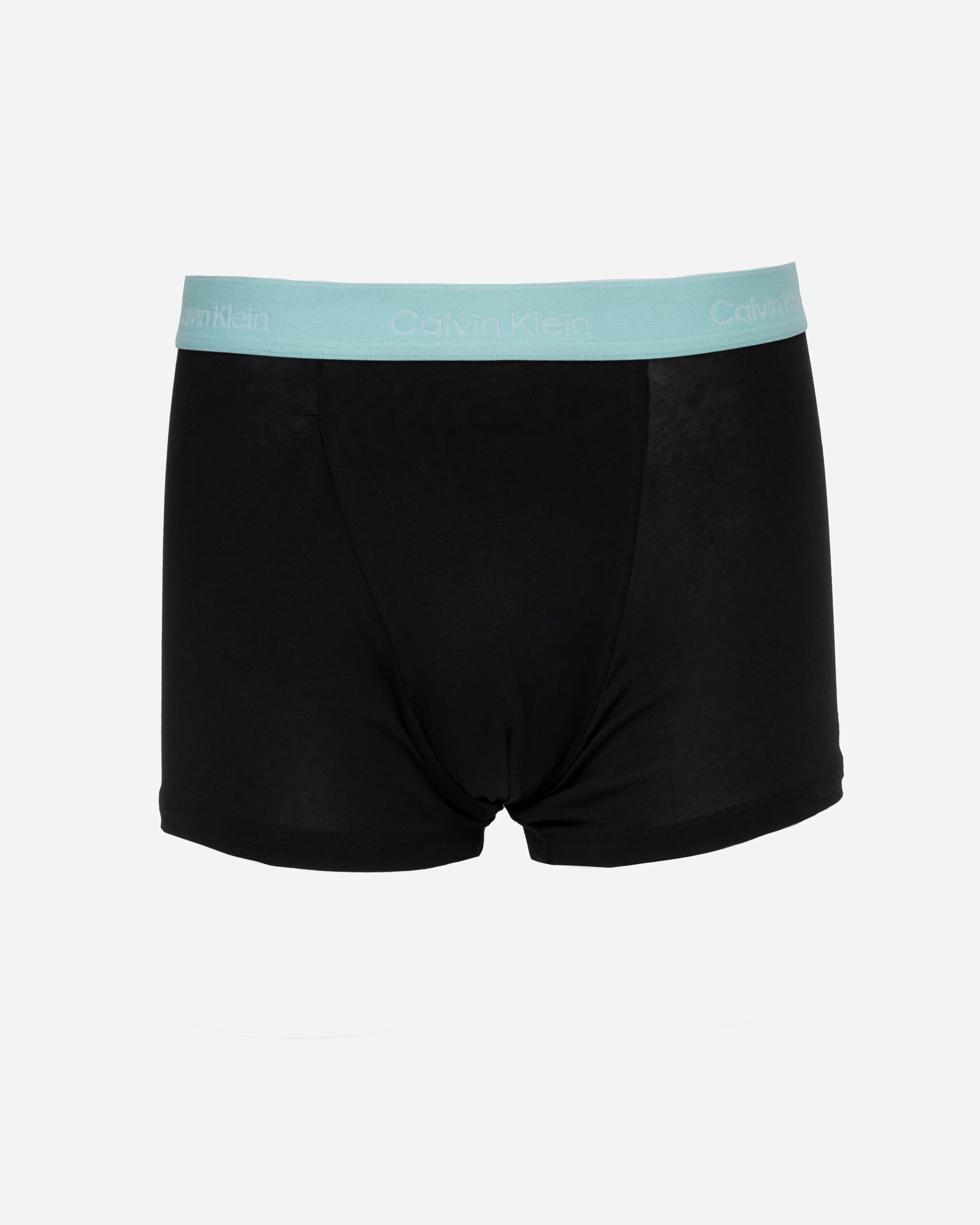 Calvin Klein 3 Pack Icon Cotton Stretch Mens Relaxed Fit Trunks - Black Bodies W/ Tahiti Turquoise/Da - Image 4