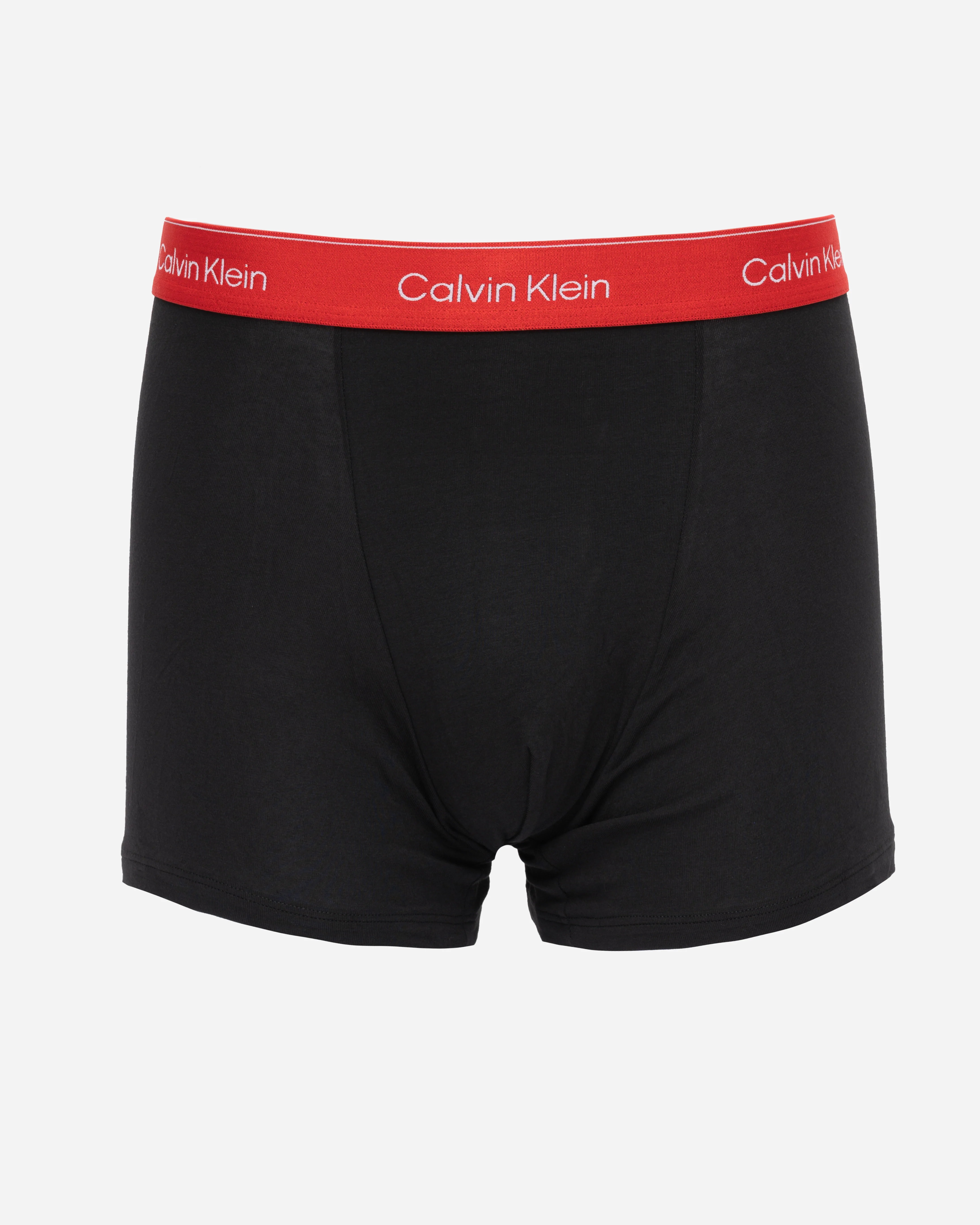Calvin Klein 3 Pack Icon Cotton Stretch Mens Relaxed Fit Trunks - Black w/ Adrenaline Rush WB/Black w - Image 2
