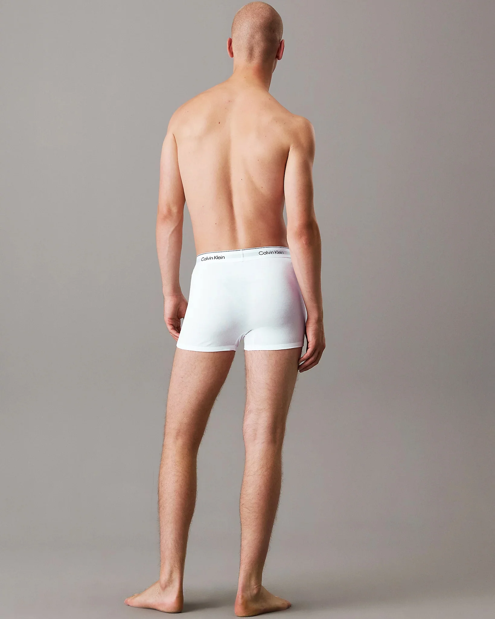 Calvin Klein 3 Pack Icon Cotton Stretch Mens Relaxed Fit Trunks - White/White/White - Image 4