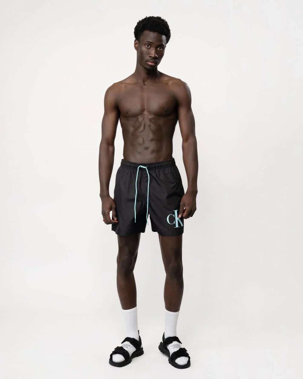 Calvin Klein CKJ Monogram Mens Medium Drawstring Swimshorts - Image 3