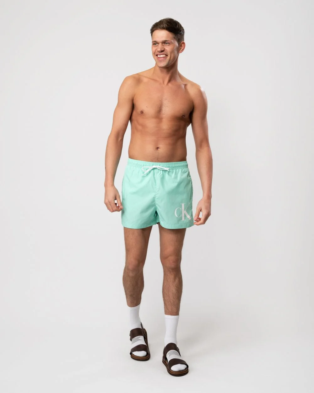 Calvin Klein CKJ Monogram Mens Short Drawstring Swimshorts - Image 2