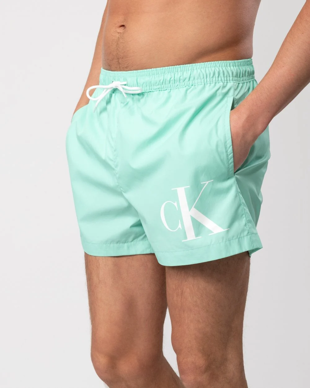 Calvin Klein CKJ Monogram Mens Short Drawstring Swimshorts - Image 3
