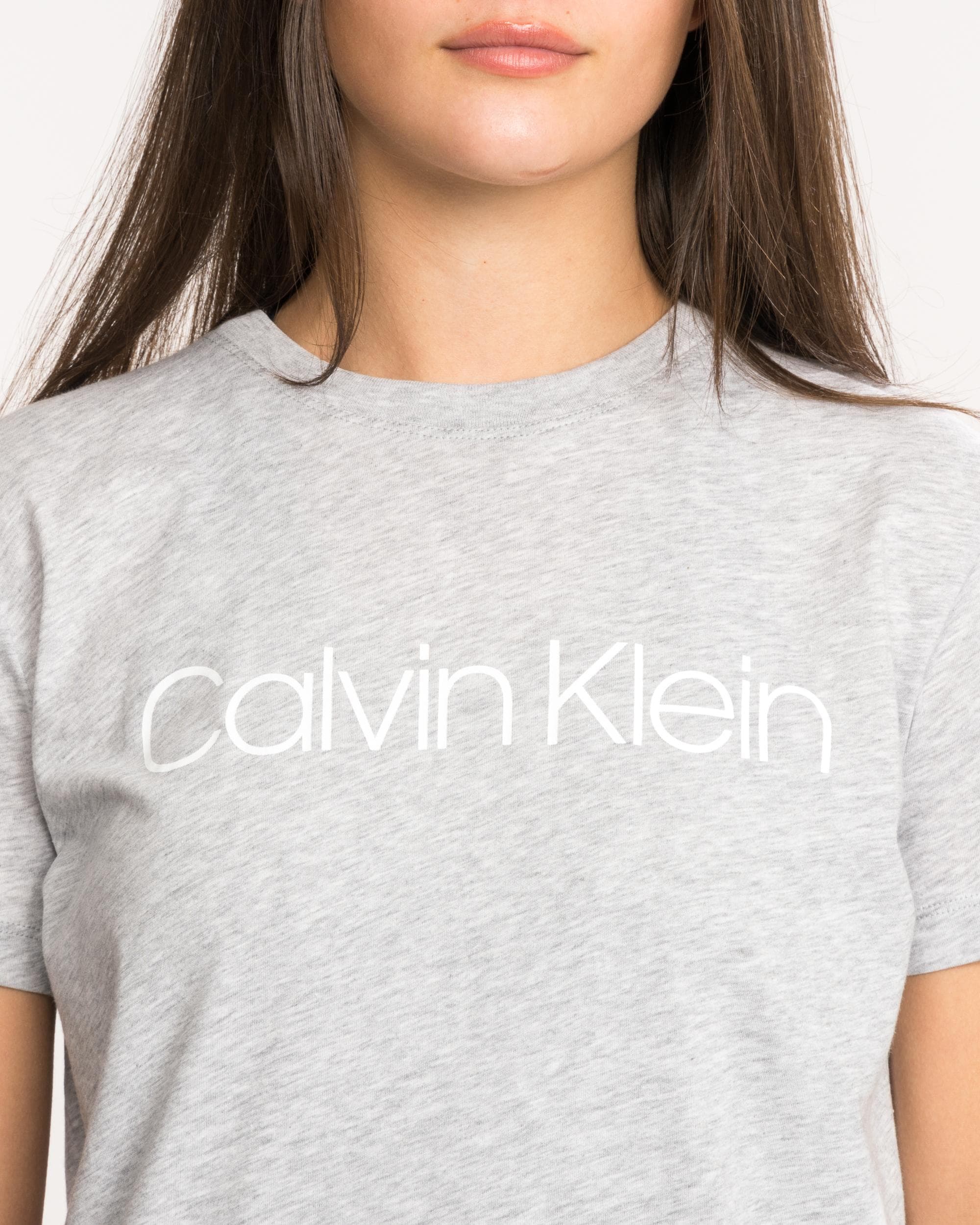 Calvin Klein Core Logo Womens Crew Neck - Light Grey Heather - Image 5