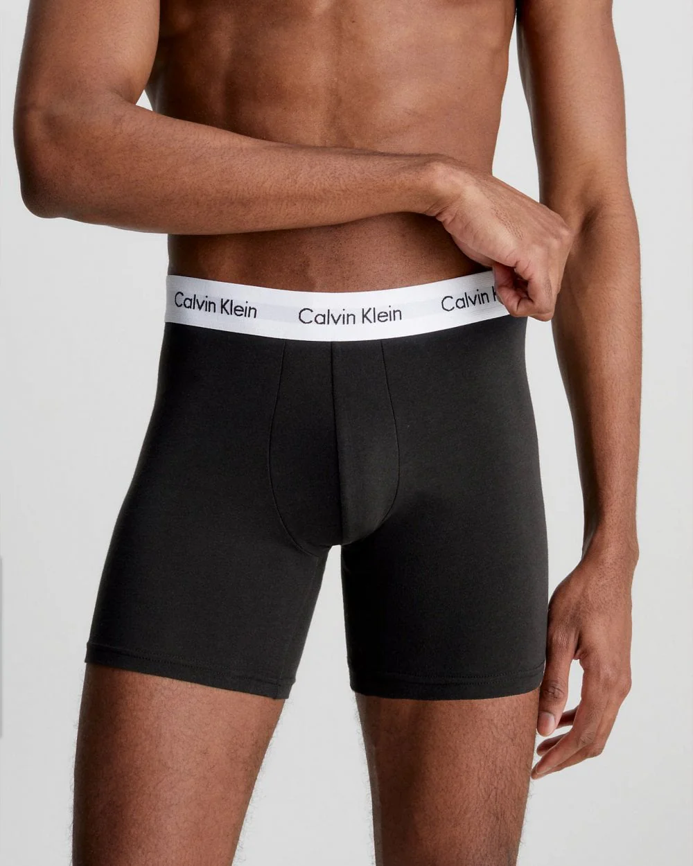 Calvin Klein Cotton Stretch Mens Boxer Brief 3 Pack - Black - Image 2