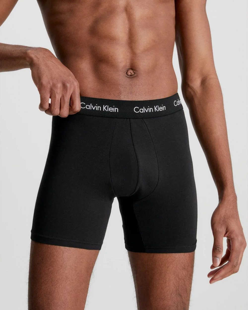 Calvin Klein Cotton Stretch Mens Boxer Brief 3 Pack - Black/Black - Image 2