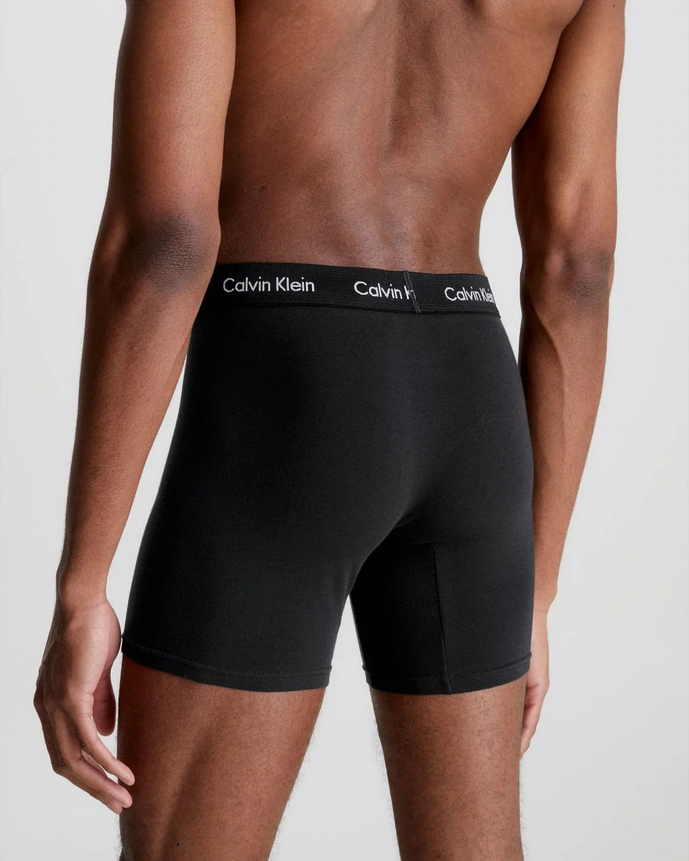 Calvin Klein Cotton Stretch Mens Boxer Brief 3 Pack - Black/Black - Image 4