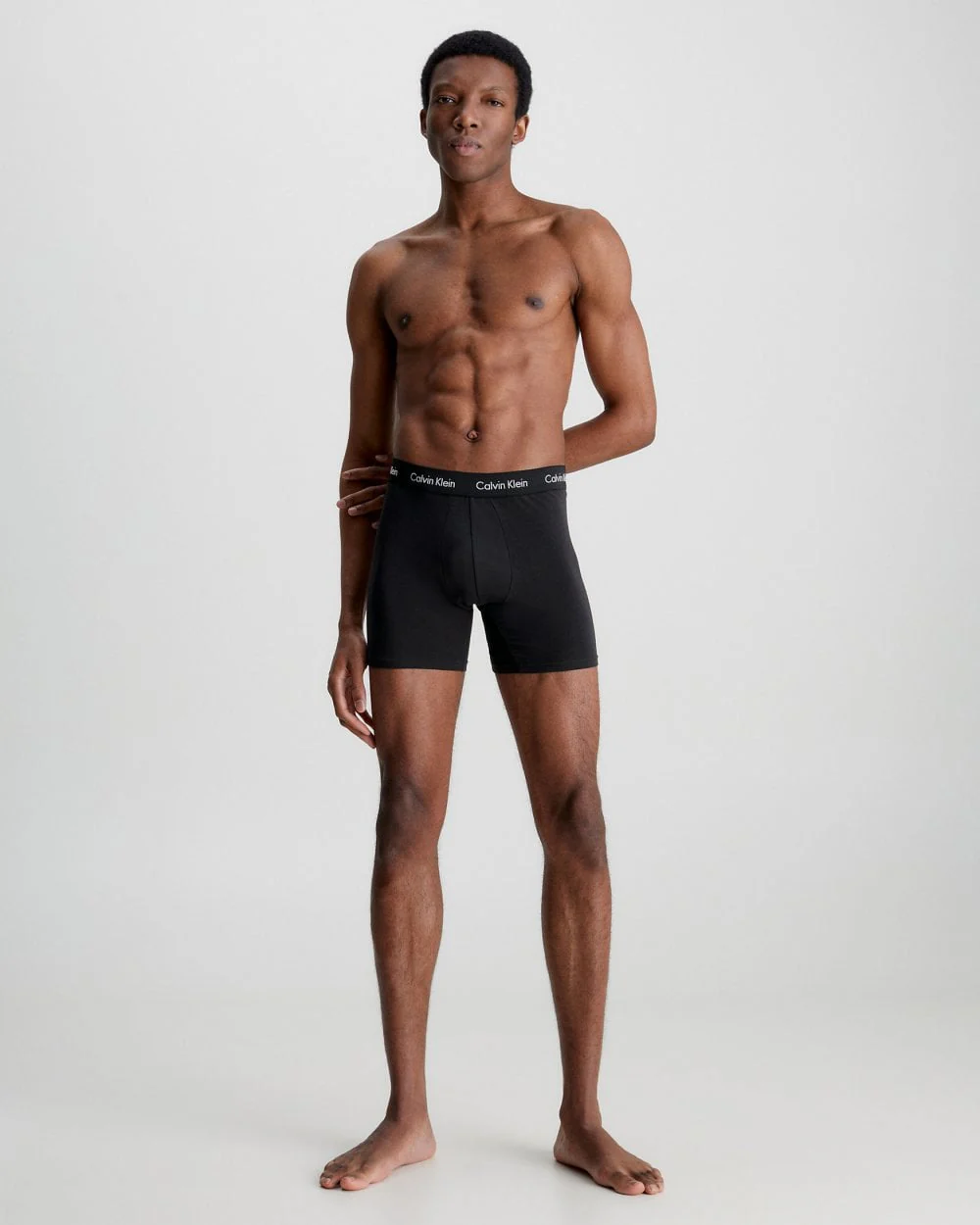 Calvin Klein Cotton Stretch Mens Boxer Brief 3 Pack - Black/Black - Image 5