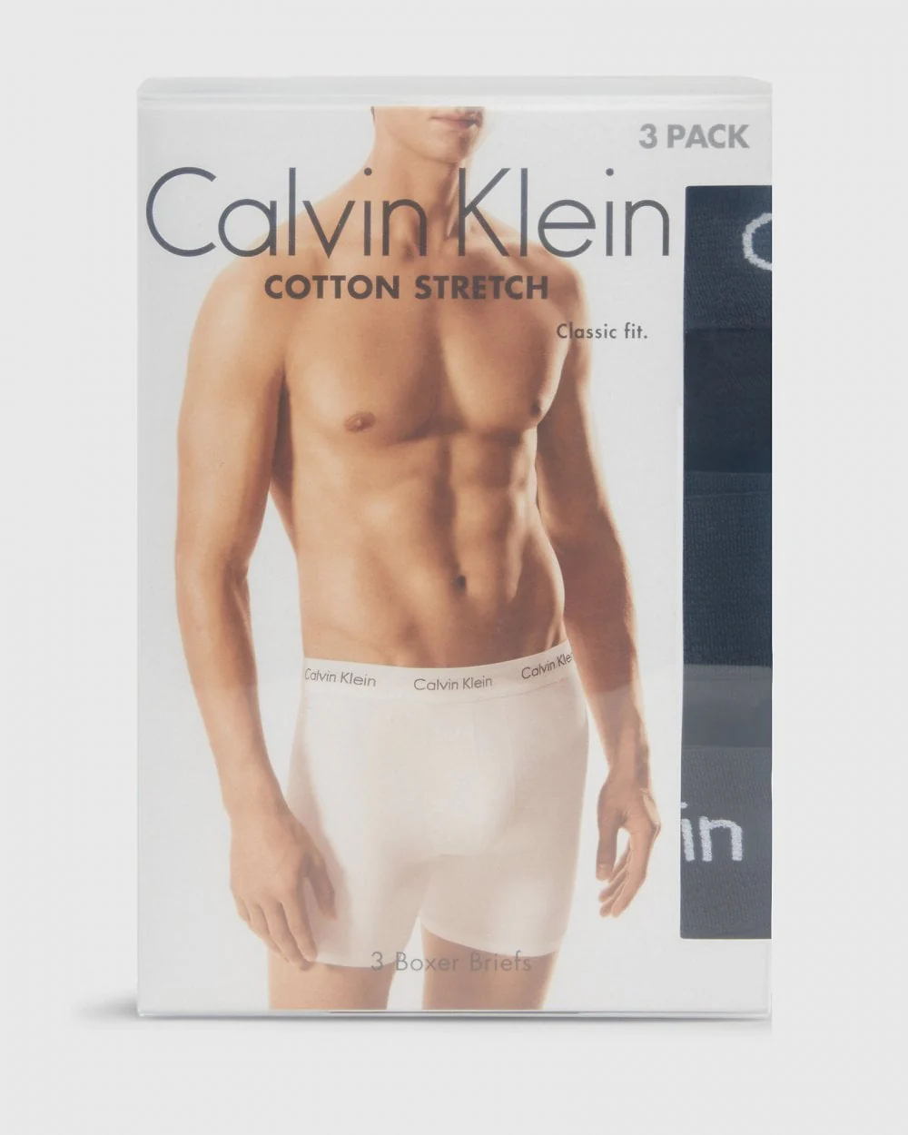 Calvin Klein Cotton Stretch Mens Boxer Brief 3 Pack - Black/Black - Image 6