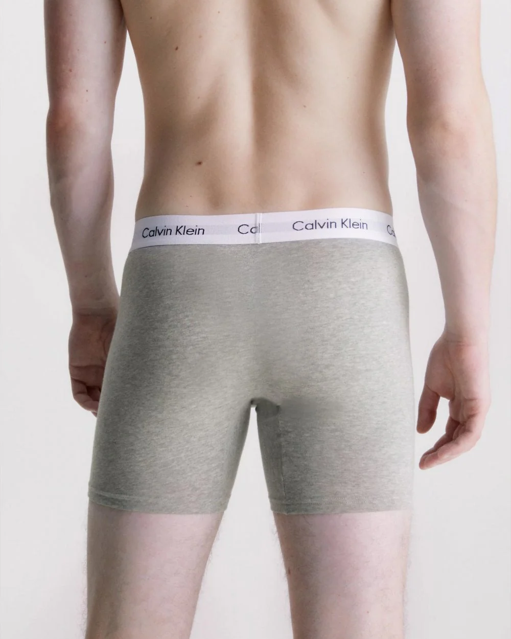 Calvin Klein Cotton Stretch Mens Boxer Brief 3 Pack - Black/White/Grey Heather - Image 4