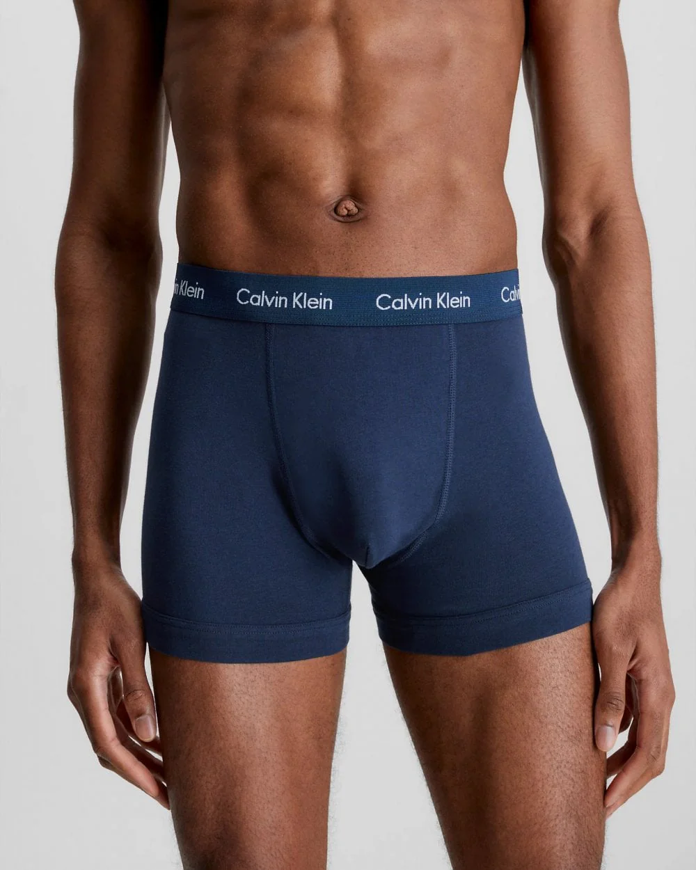 Calvin Klein Cotton Stretch Mens Trunk 3 Pack - Black/Blue/Blue - Image 2