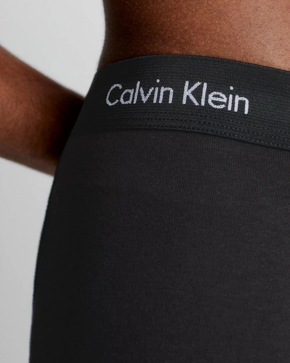 Calvin Klein Cotton Stretch Mens Trunk 3 Pack - Black/Blue/Blue - Image 3