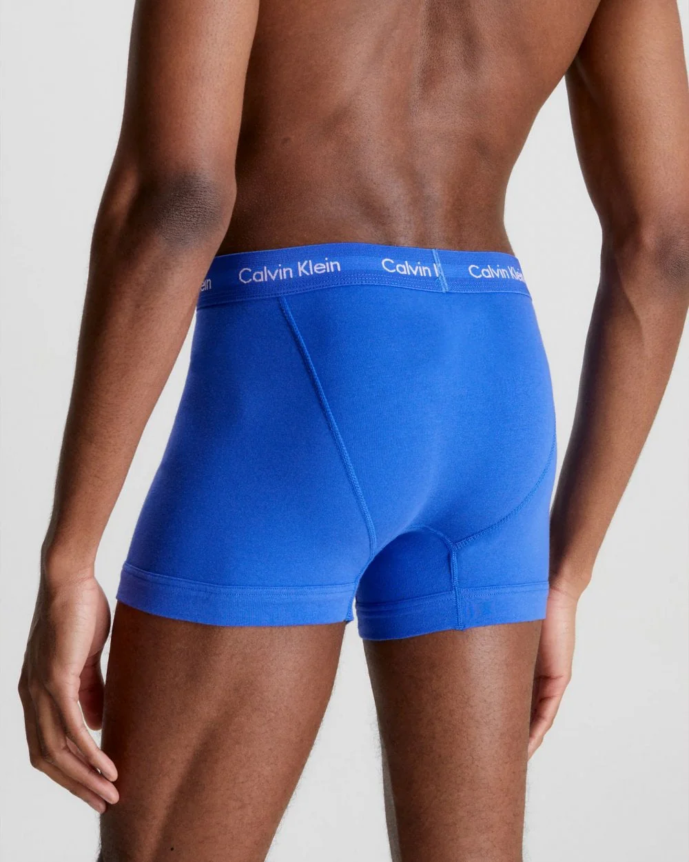 Calvin Klein Cotton Stretch Mens Trunk 3 Pack - Black/Blue/Blue - Image 4