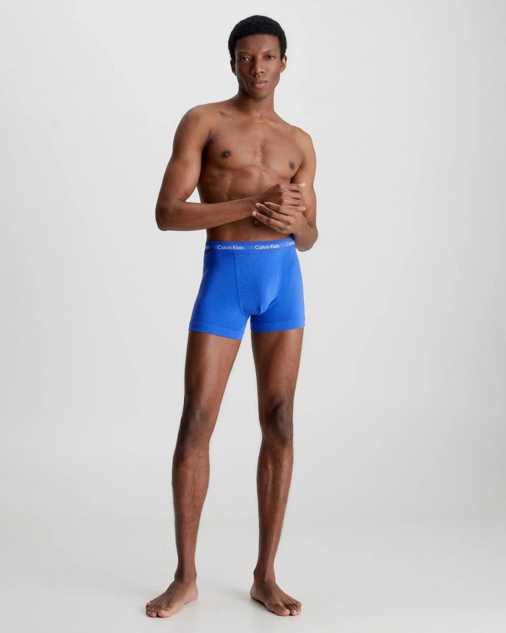 Calvin Klein Cotton Stretch Mens Trunk 3 Pack - Black/Blue/Blue - Image 5