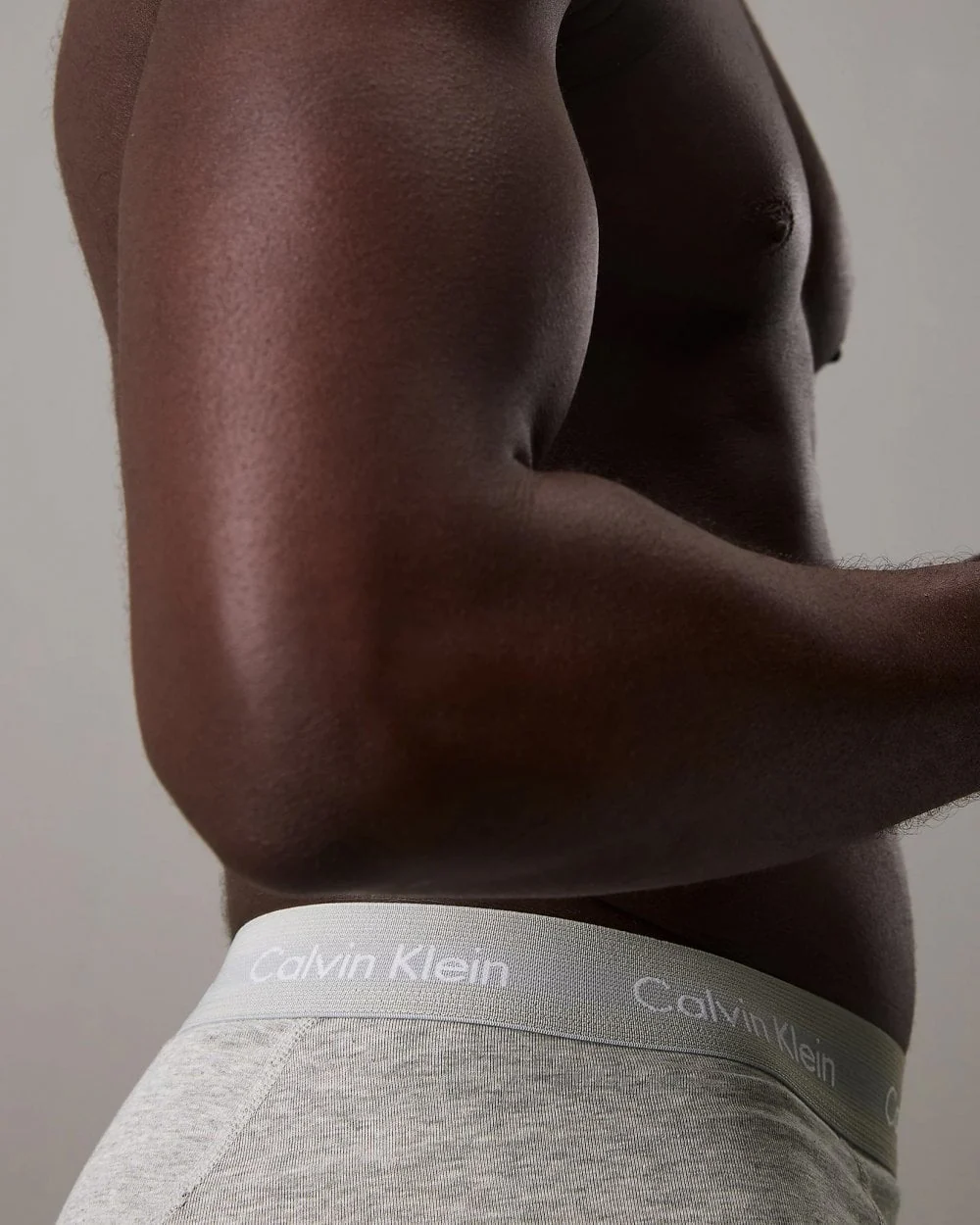 Calvin Klein Cotton Stretch Mens Trunk 3 Pack - Black/Grey Heather/Subdued Logo - Image 3
