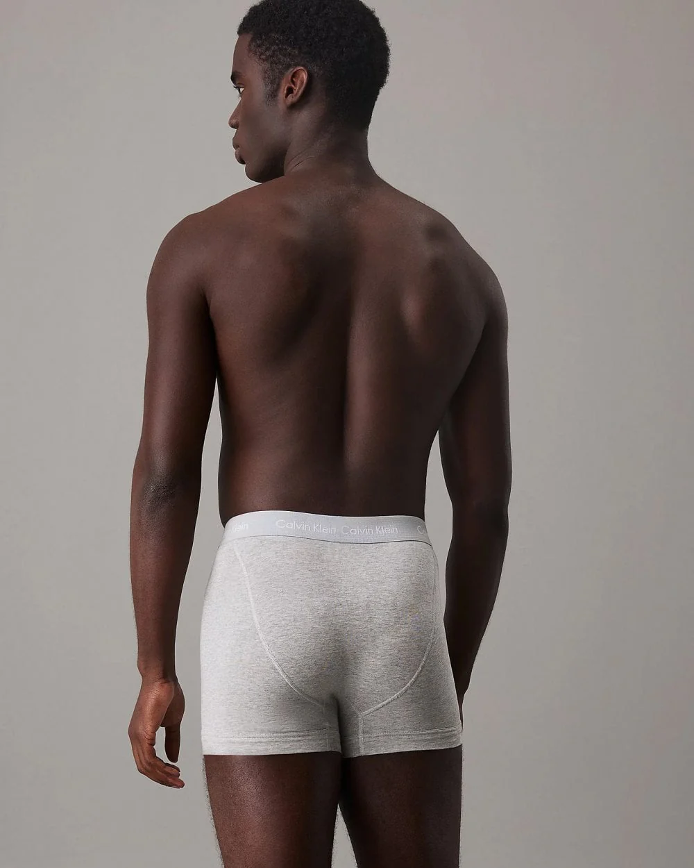 Calvin Klein Cotton Stretch Mens Trunk 3 Pack - Black/Grey Heather/Subdued Logo - Image 5