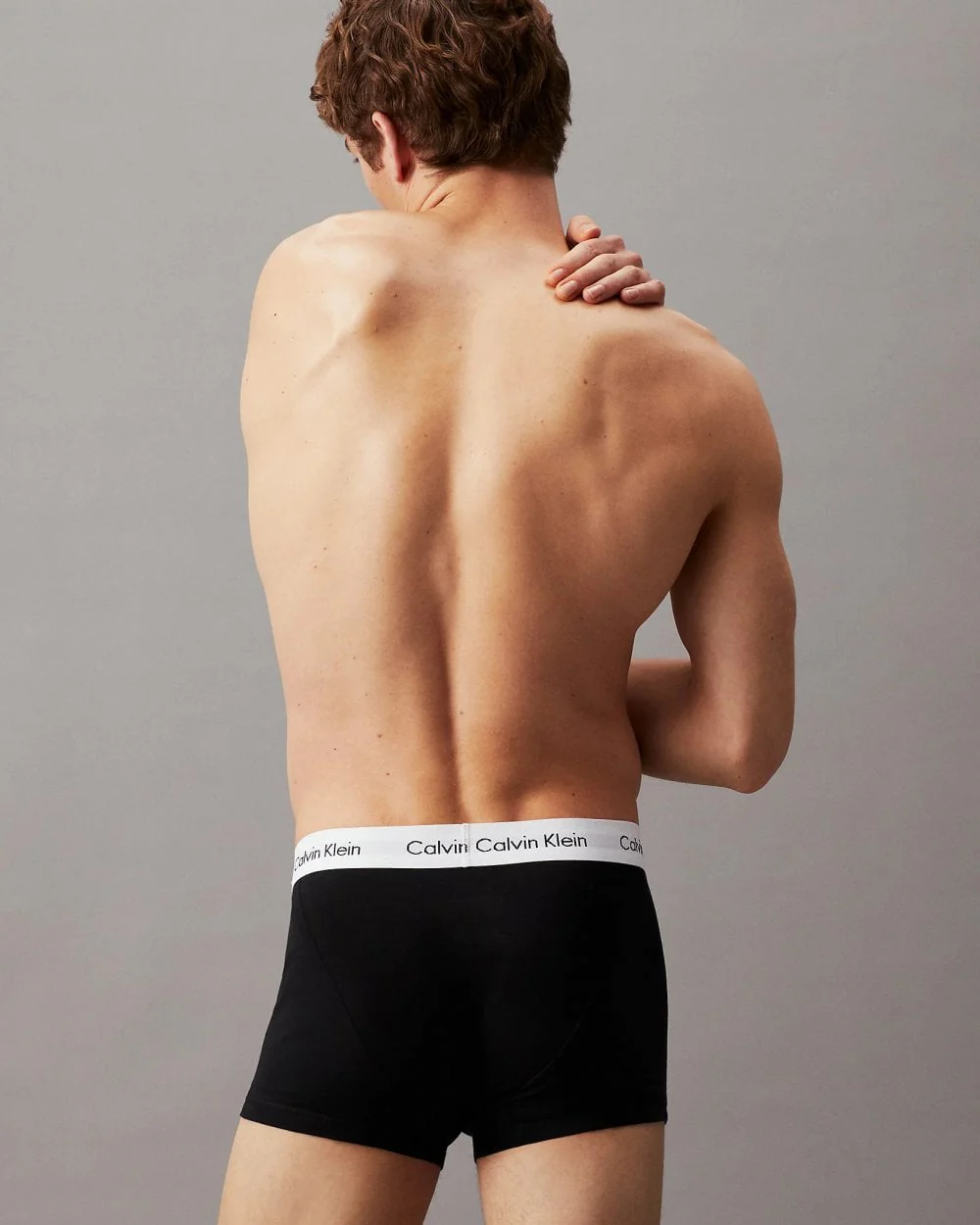 Calvin Klein Cotton Stretch Mens Trunk 3 Pack - Black/White/Grey Heather - Image 5