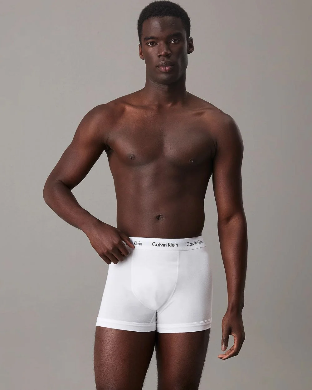 Calvin Klein Cotton Stretch Mens Trunk 3 Pack - White/Red Ginger/Pyro Blue - Image 2