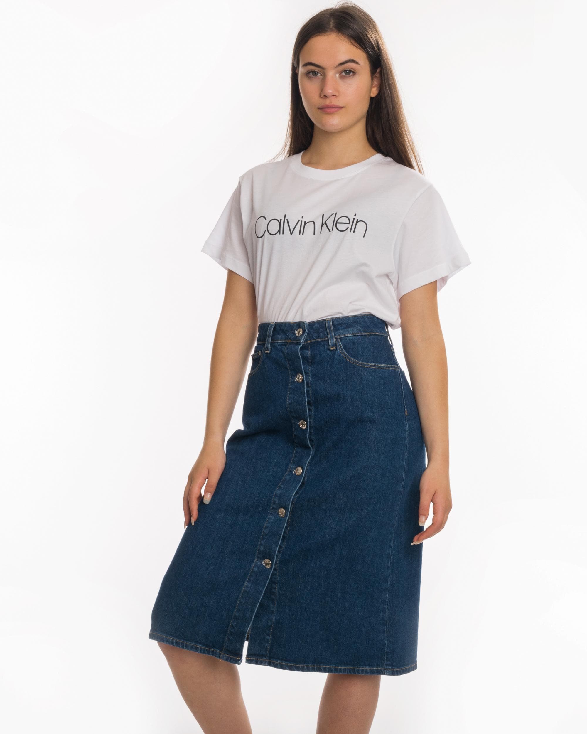 Calvin Klein Denim Button Womens Skirt - Image 4