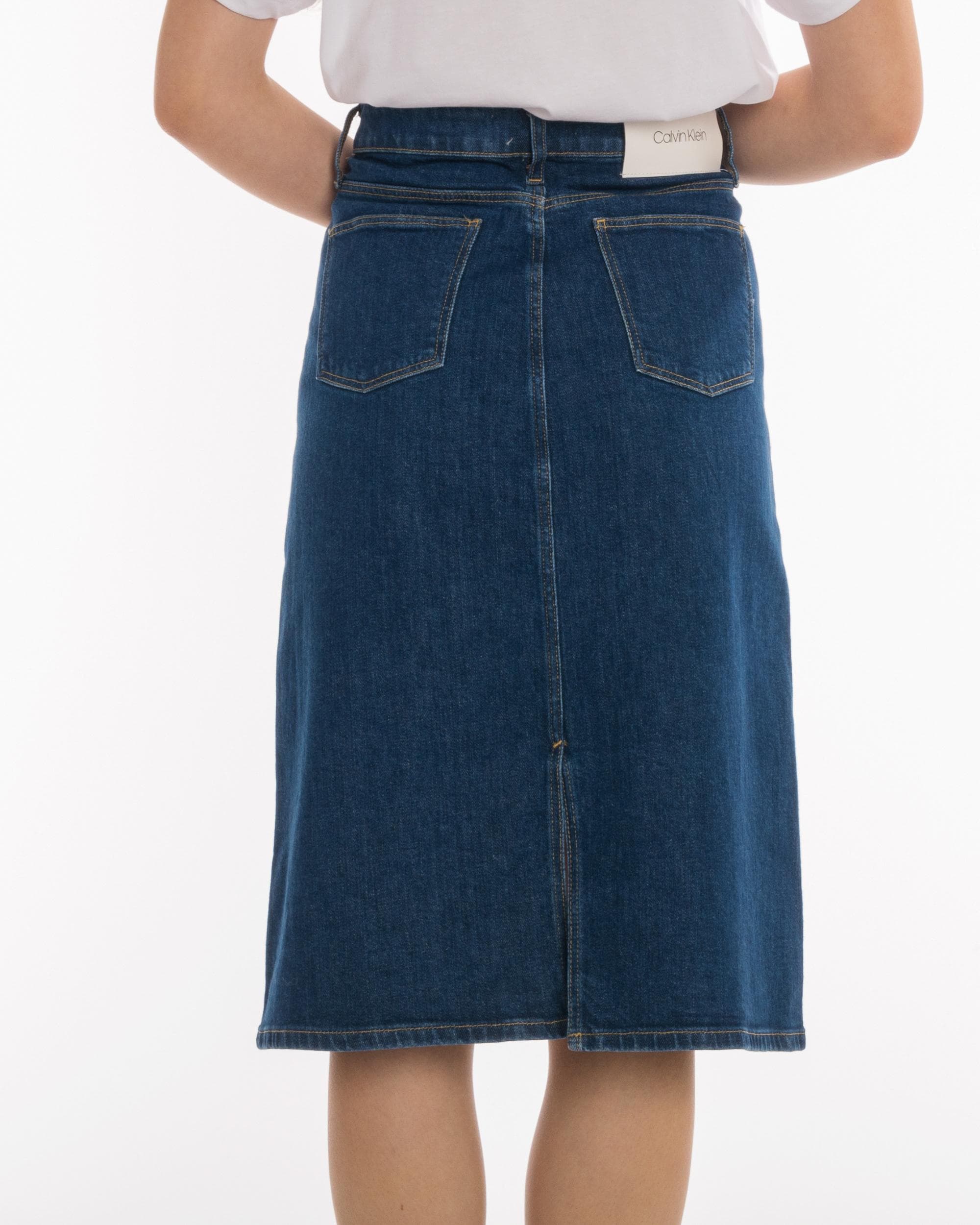 Calvin Klein Denim Button Womens Skirt - Image 5